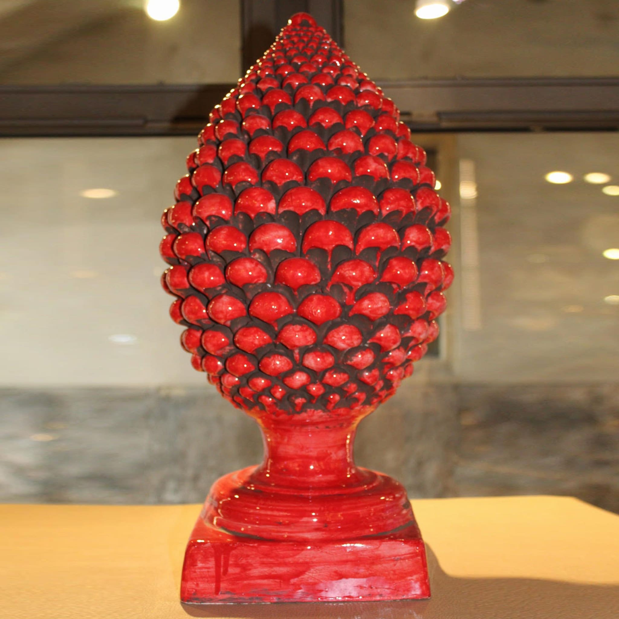 Red Pine Cone Sculpture - Alternative view 1