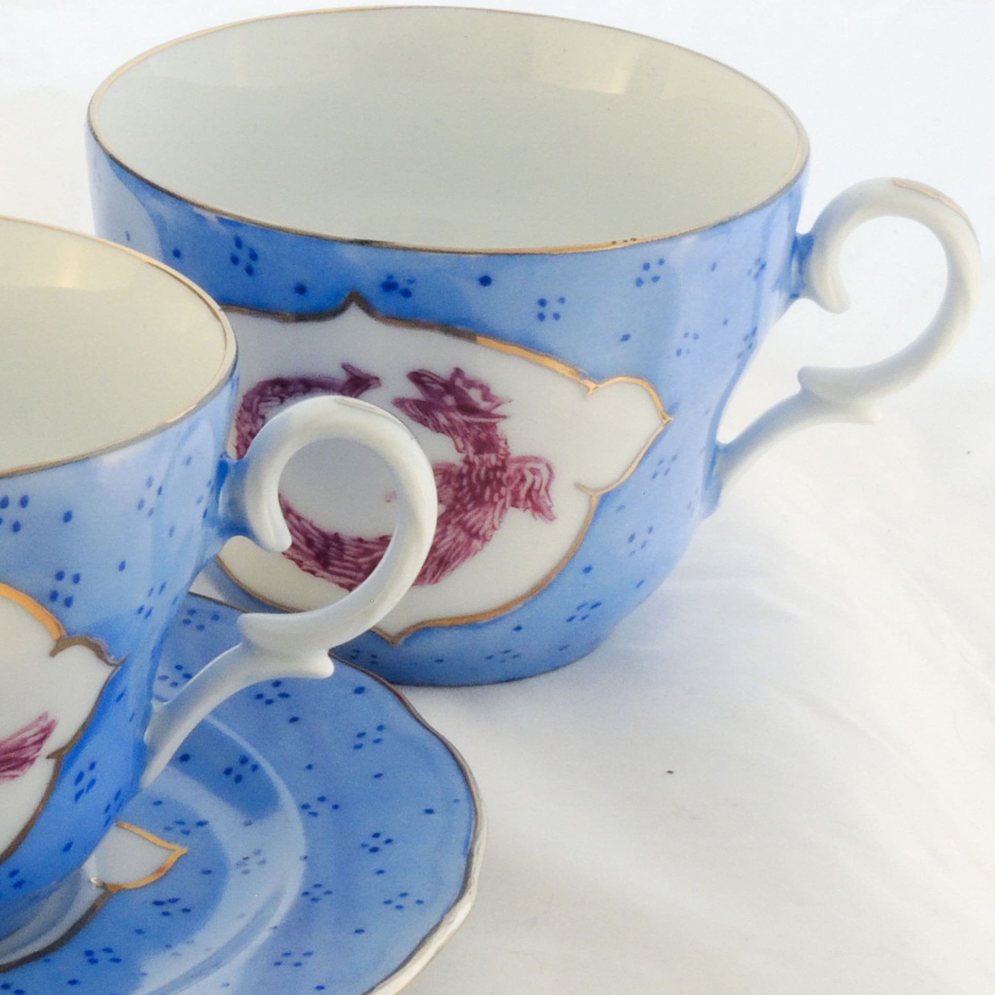 Purple Dragon 2 Cups and Saucer Set - Alternative view 1