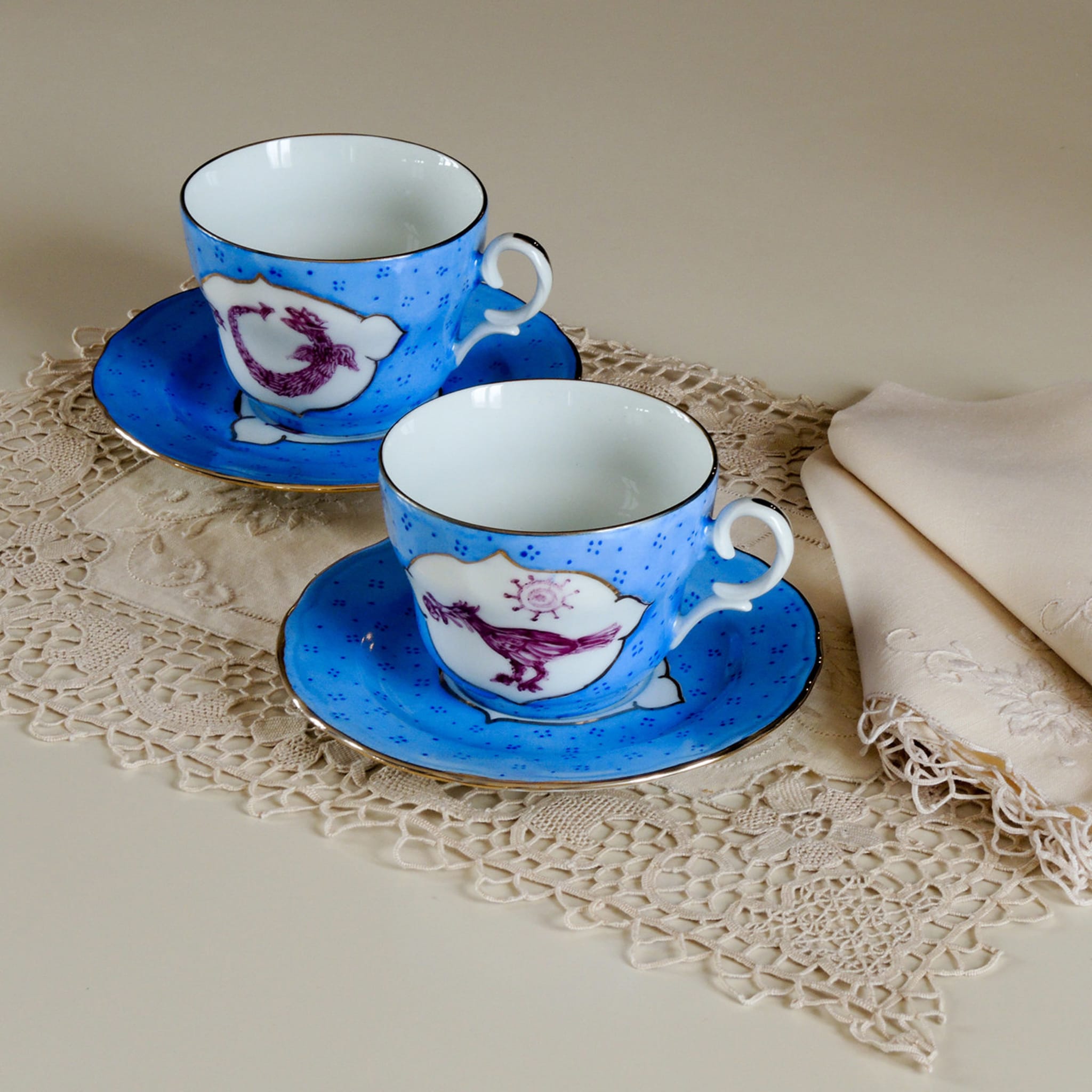 Purple Dragon 2 Cups and Saucer Set - Alternative view 3