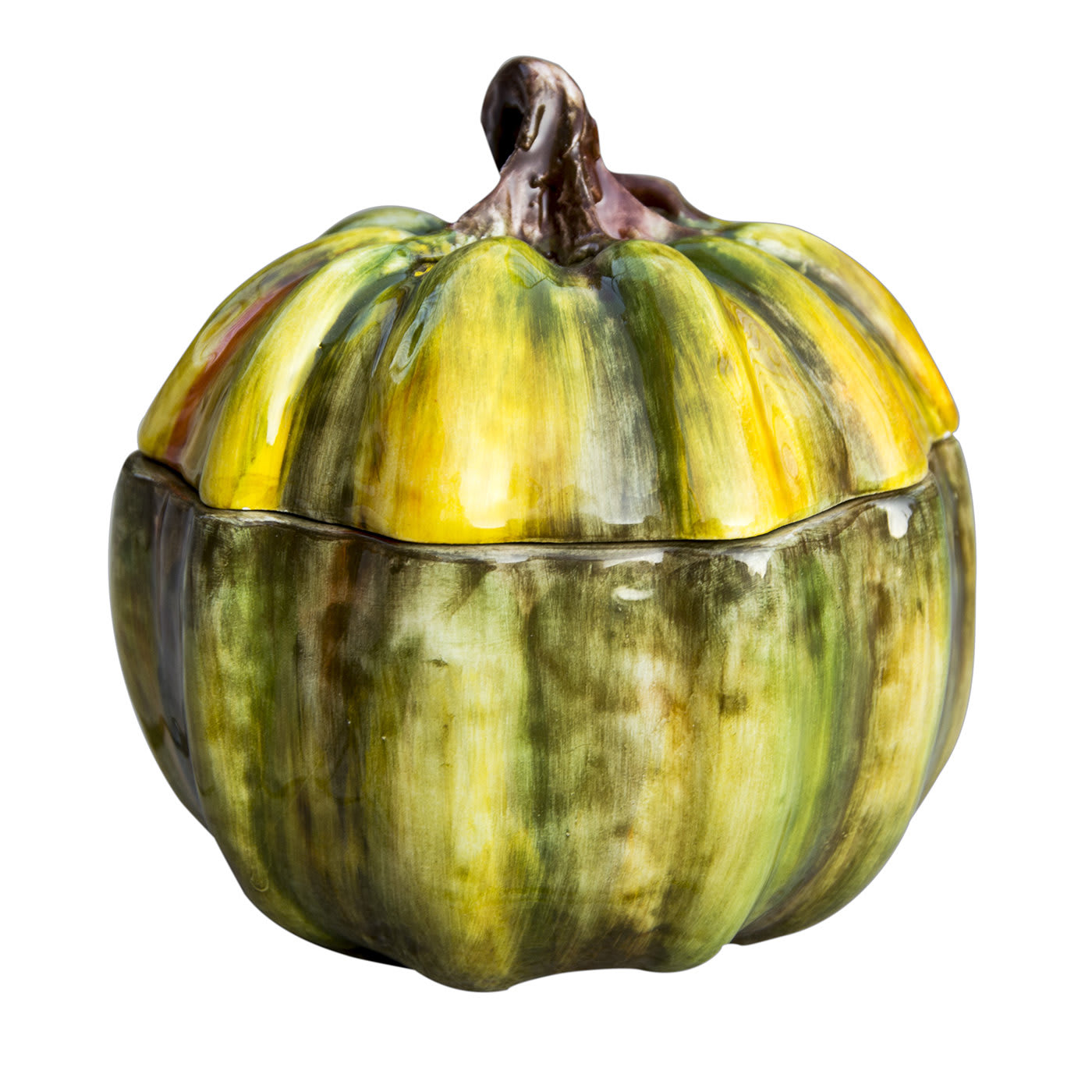 Green Pumpkin Jar - Ceramiche Edelweiss