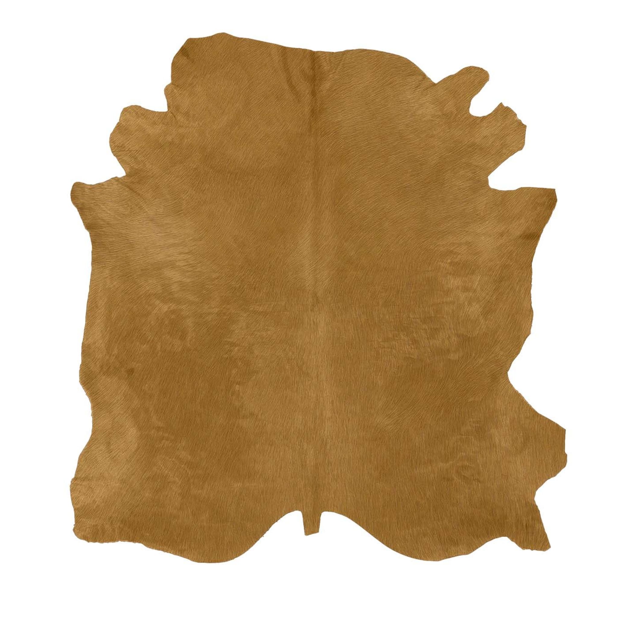 Natural Tanner Champagne Colored Leather Rug - Main view