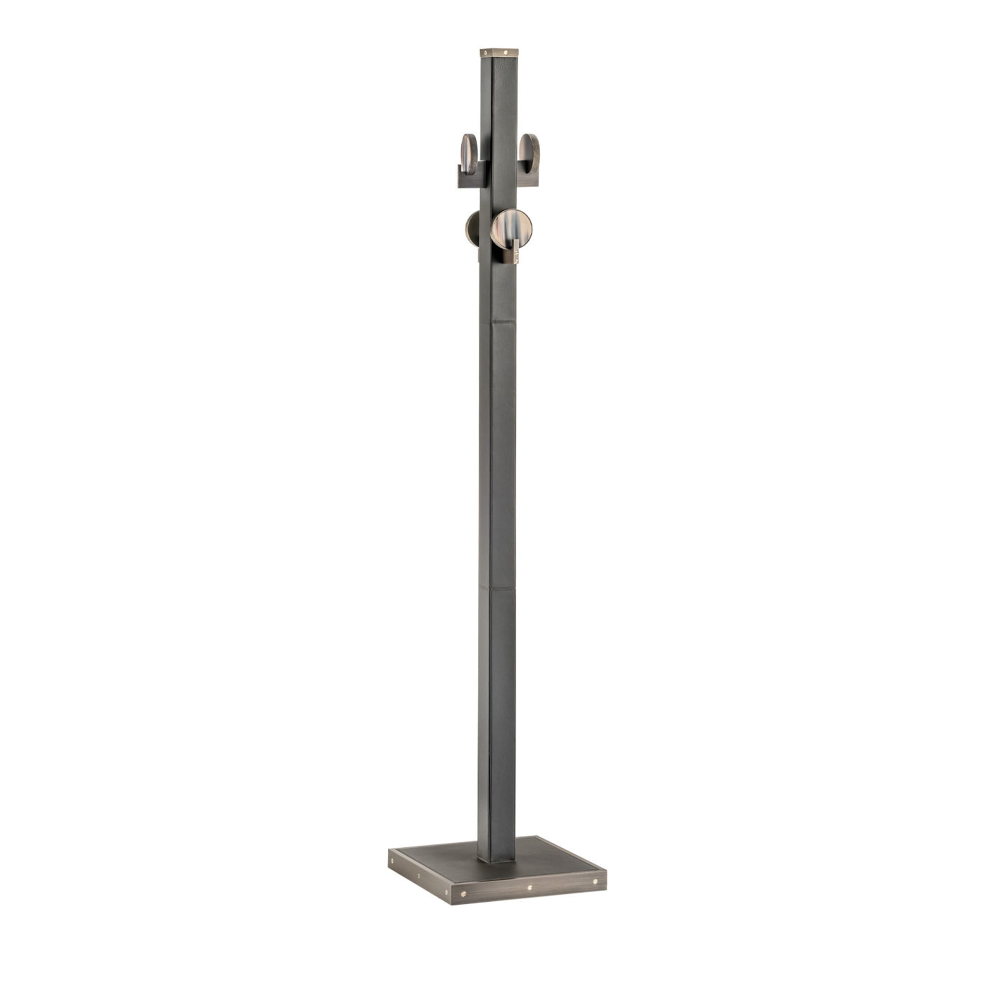 Brown Leather Coat Stand - Main view