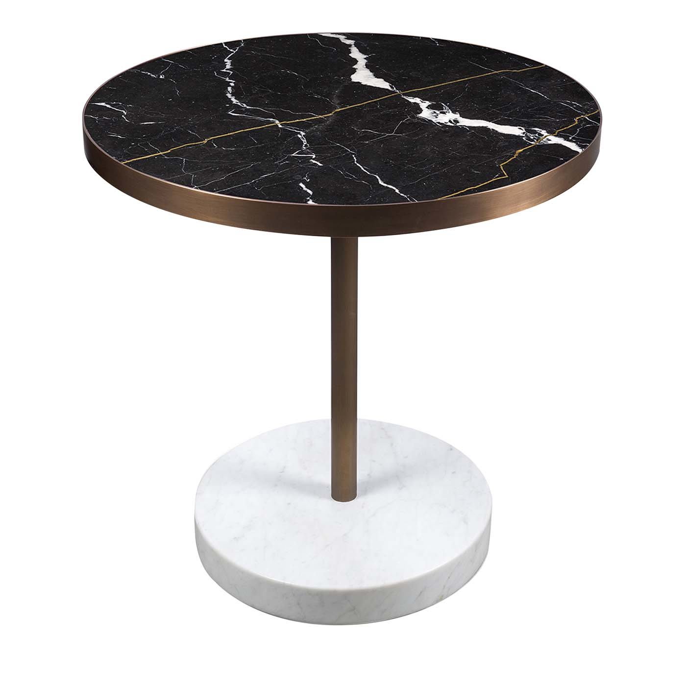 René Bistro Table in Nero Marquinia Marble by Piero Lissoni - Salvatori