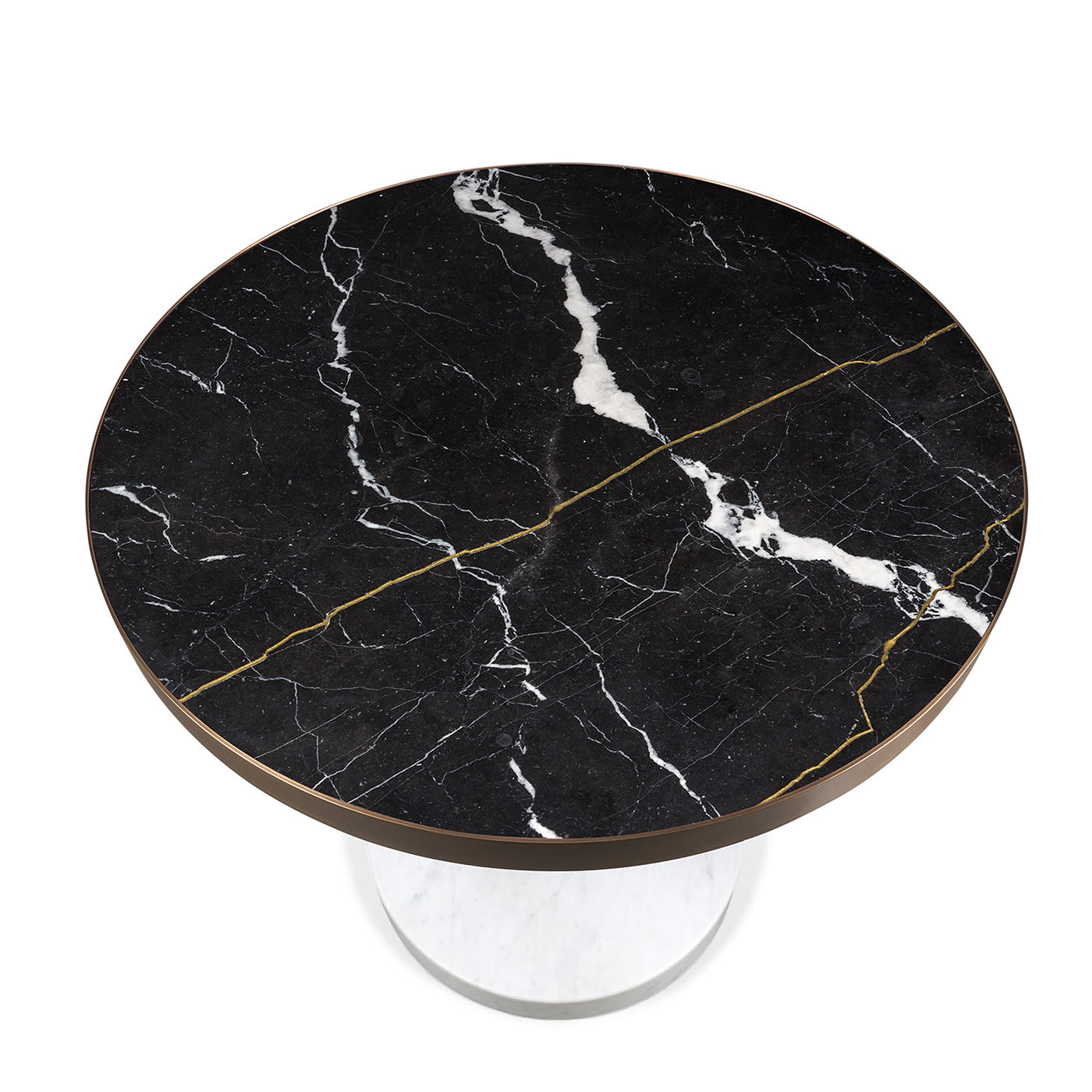 René Bistro Table in Nero Marquinia Marble by Piero Lissoni - Salvatori