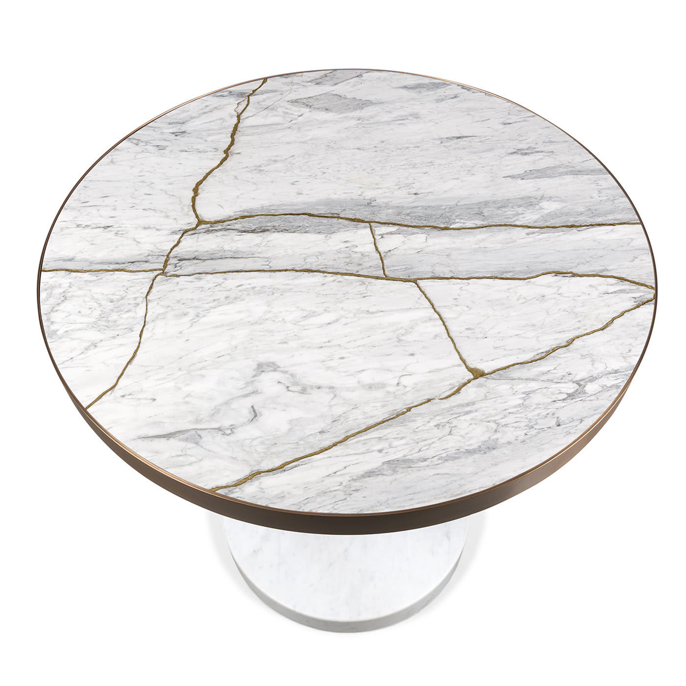 René Bistro Table in Bianco Nuvolato Lost Stone by Piero Lissoni - Salvatori