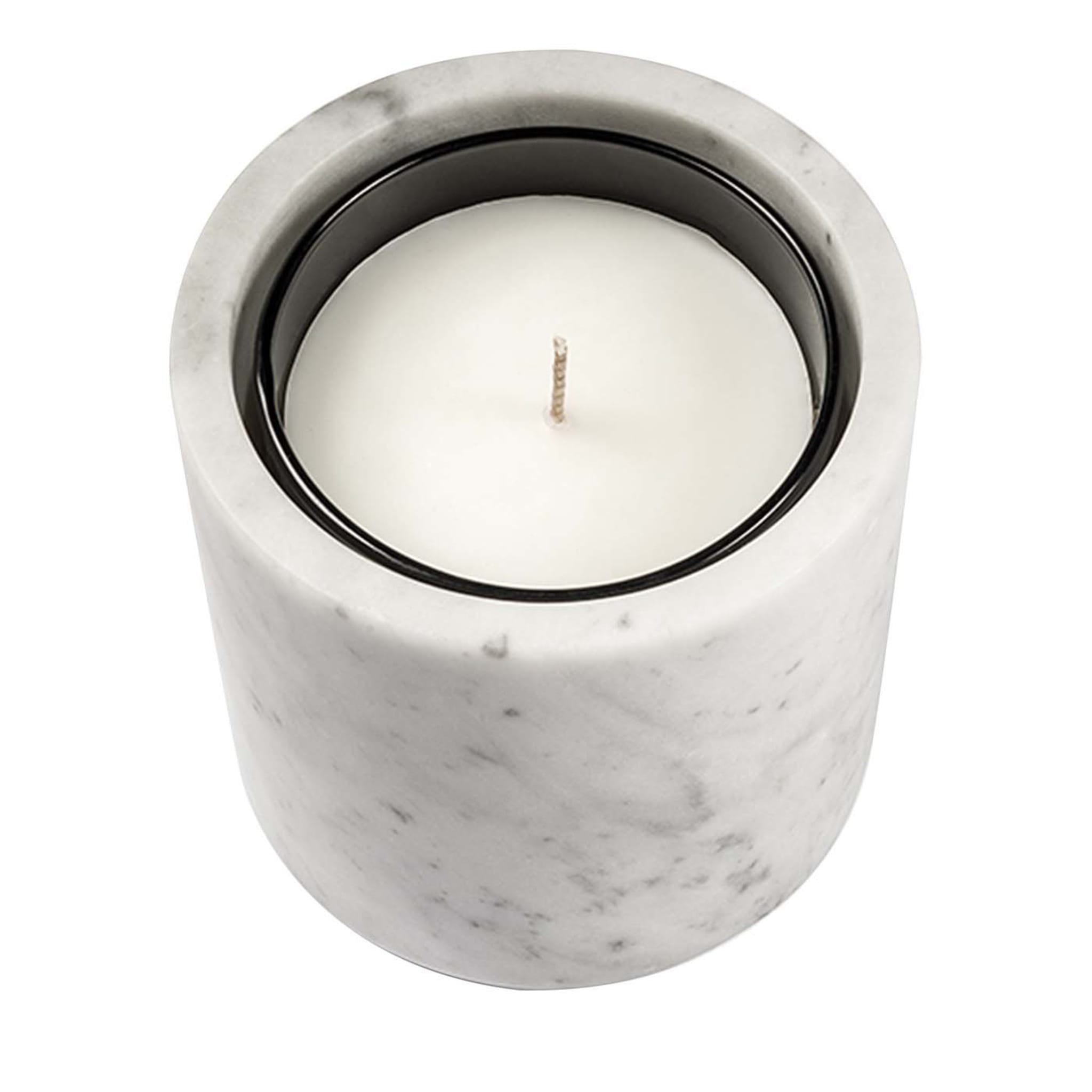 Pietra L11 Candle Holder in Bianco Carrara Marble - Main view