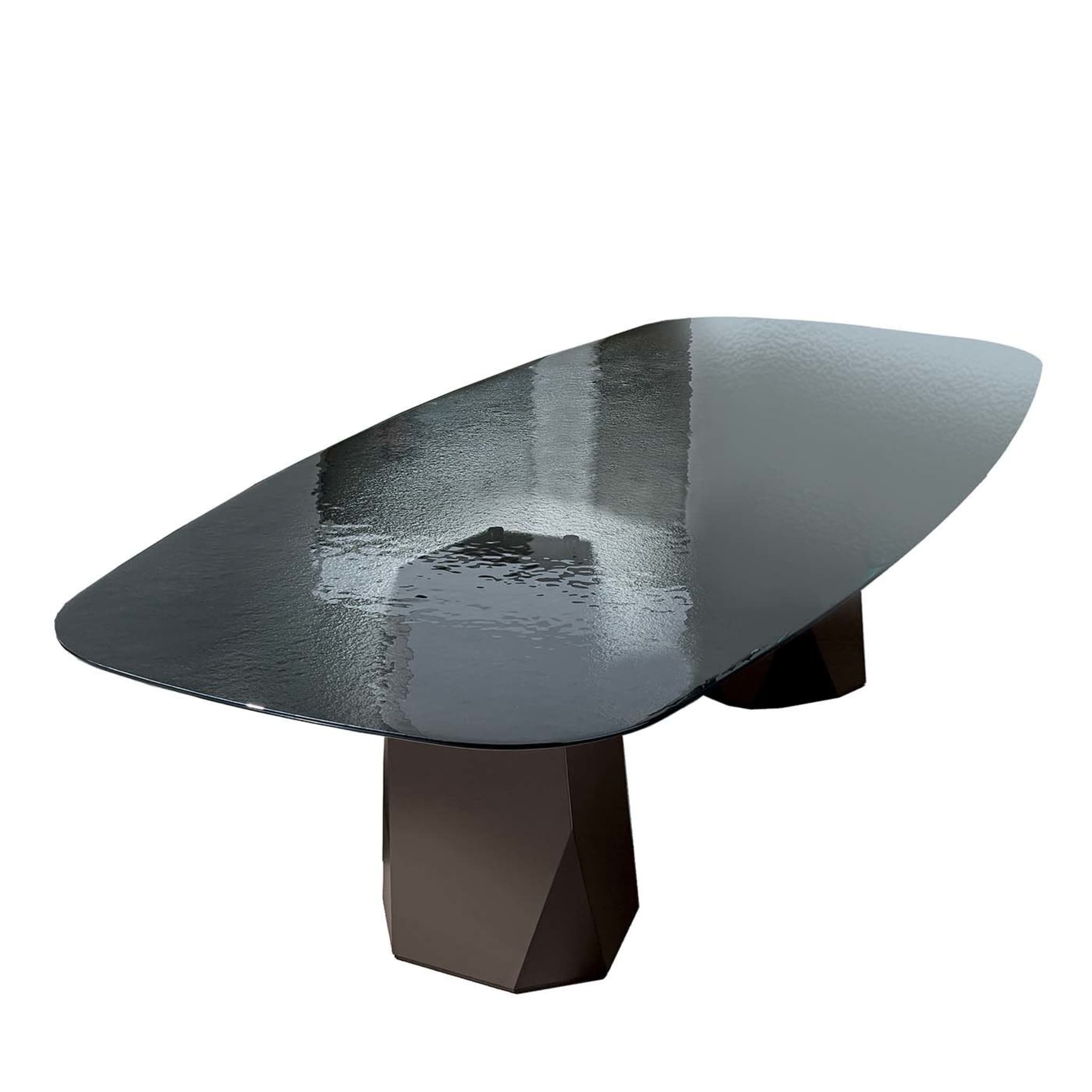 Deod Mocha Table with Glass Top - Main view