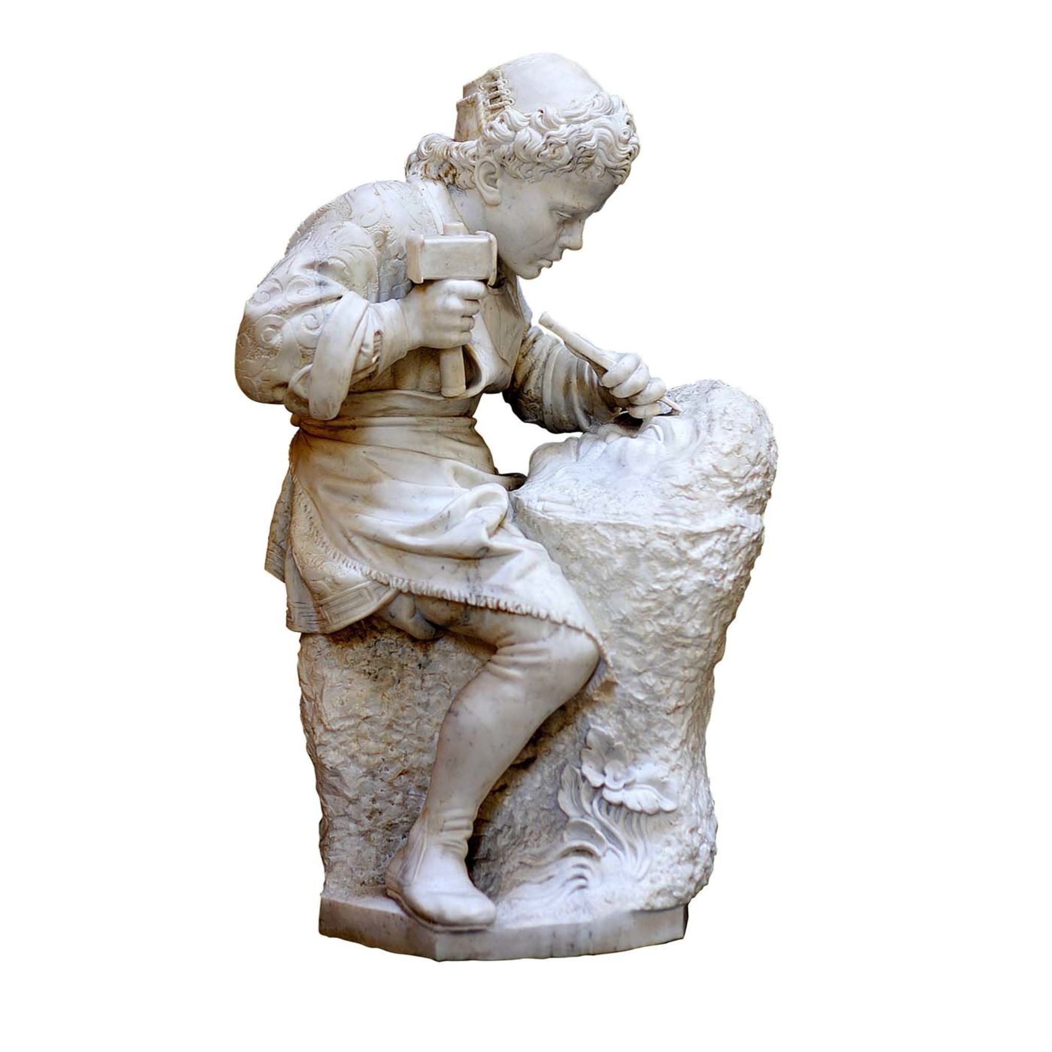 Michelangelo Sculpting the Head of a Fawn Sculpture - Main view