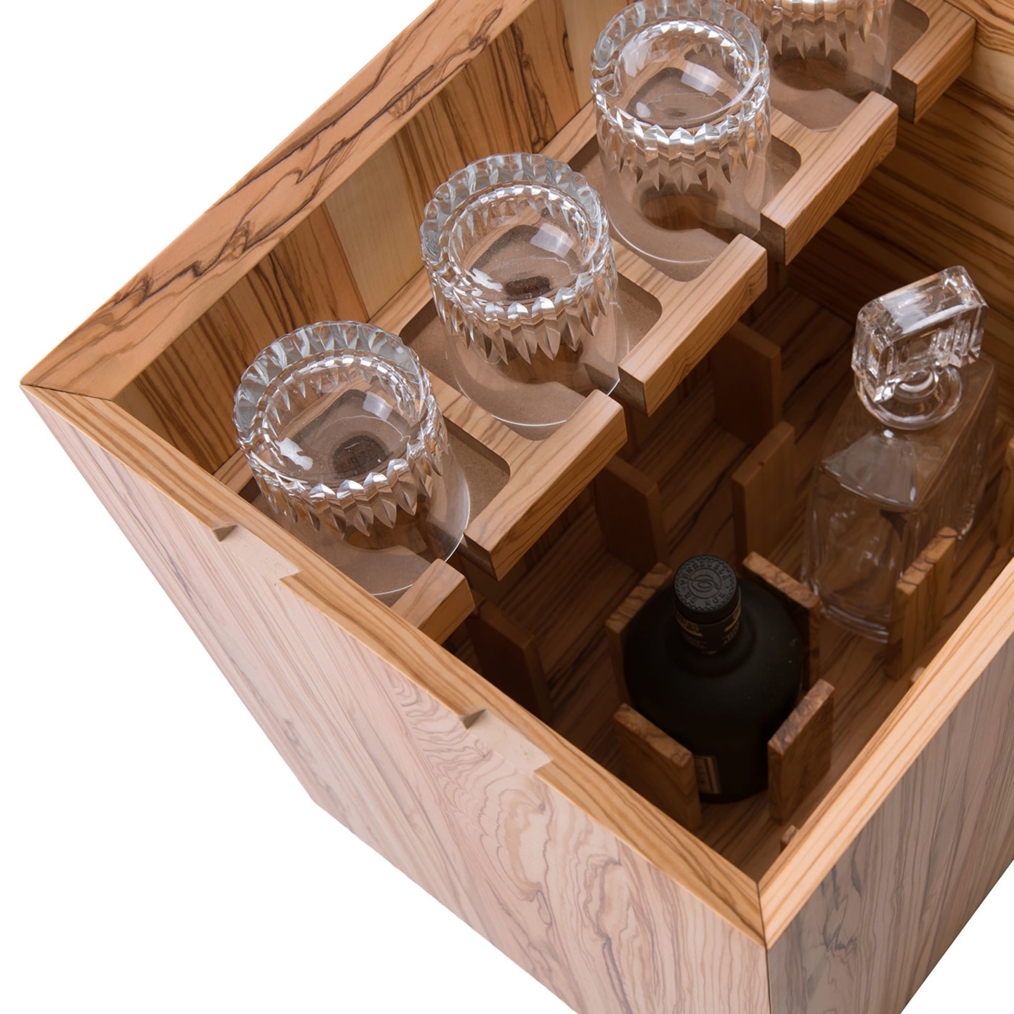Brandy Olive-Wood Bottle-Holder Table - Alternative view 2