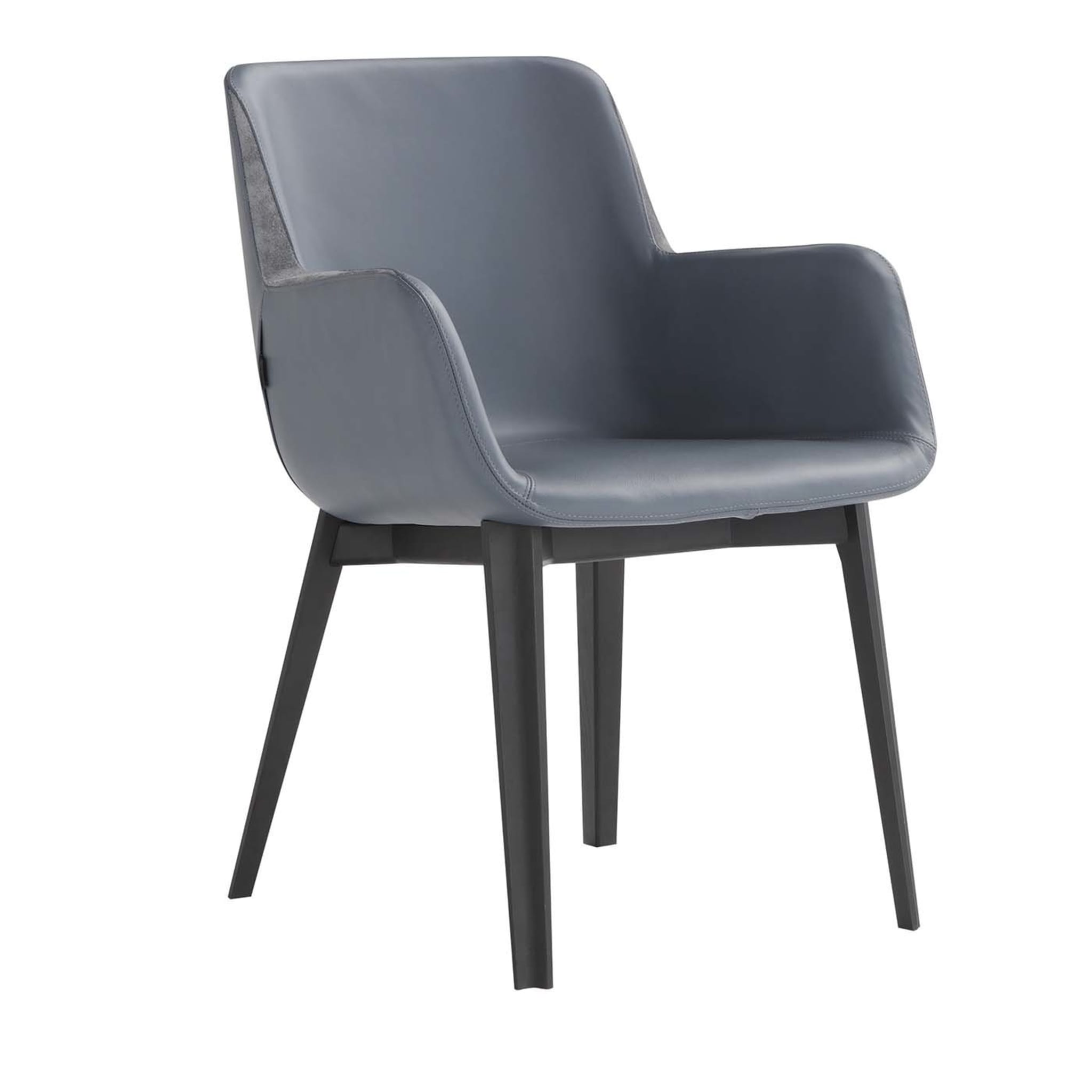 Panis Gray Leather Chair - Main view