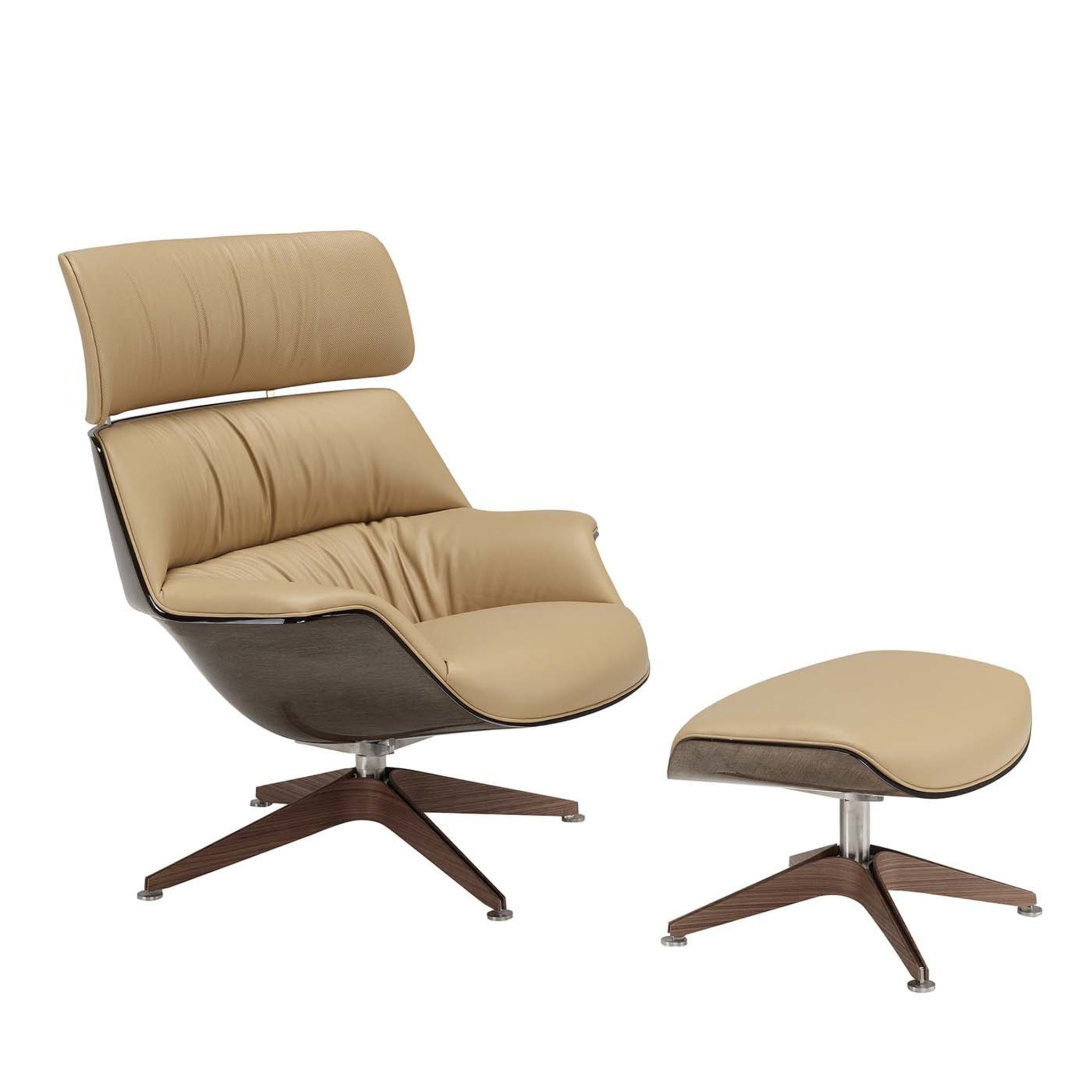 Saintluc Coach Lounge Chair and Pouf by Jean-Marie Massaud - Main view