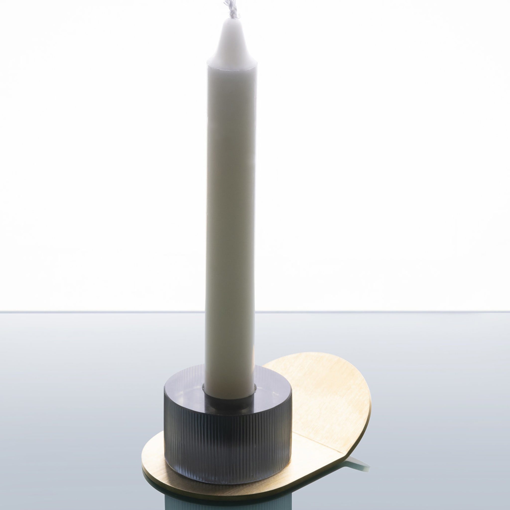 Lumino Stripe Candle Holder Steel Gray and Crystal by Federico Peri - Alternative view 3