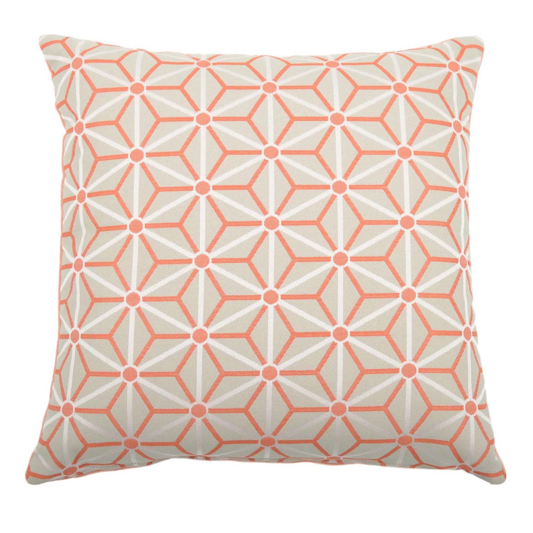 Peach Carrè Cushion in Steila jacquard fabric - Main view