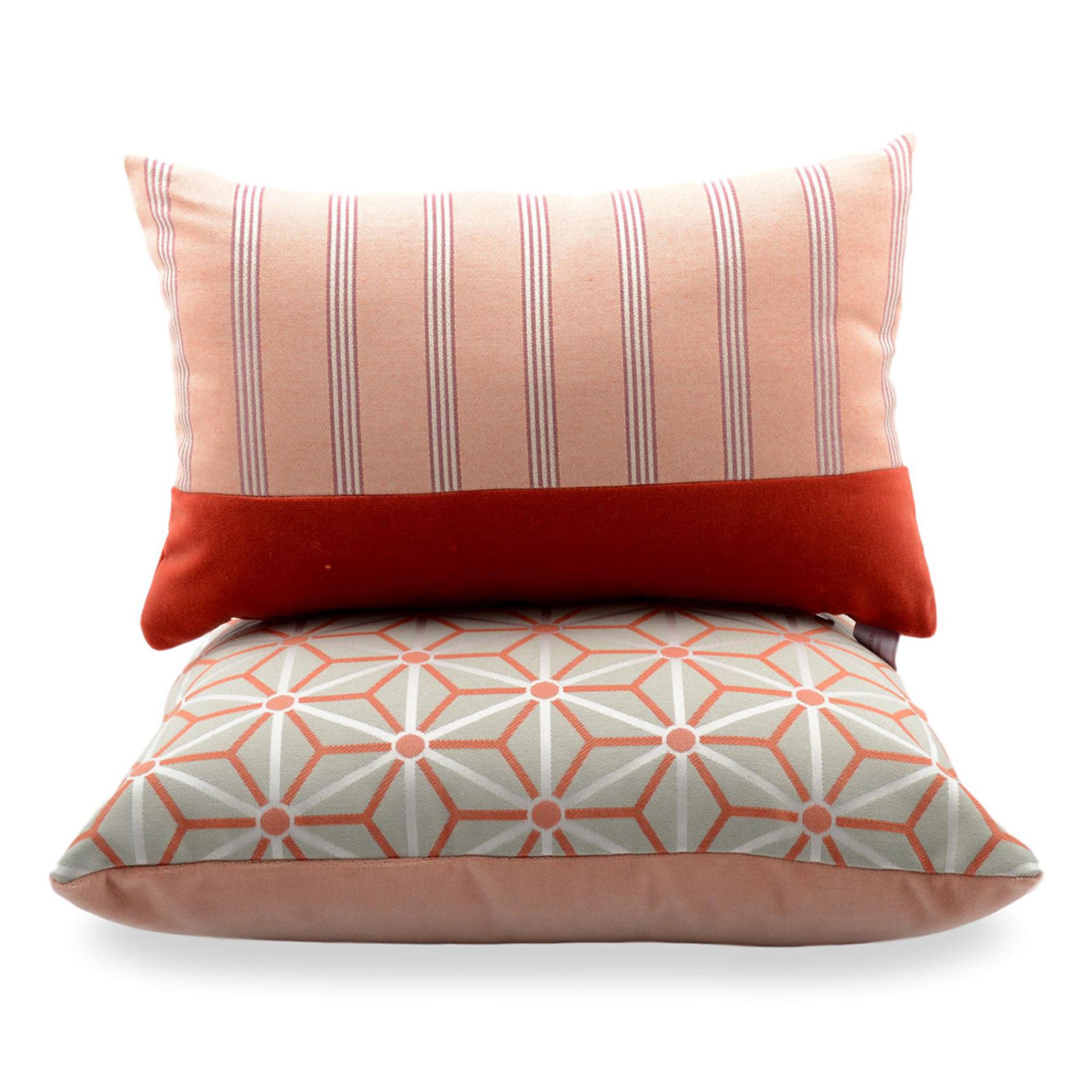 Peach Carrè Cushion in Steila jacquard fabric - Alternative view 3