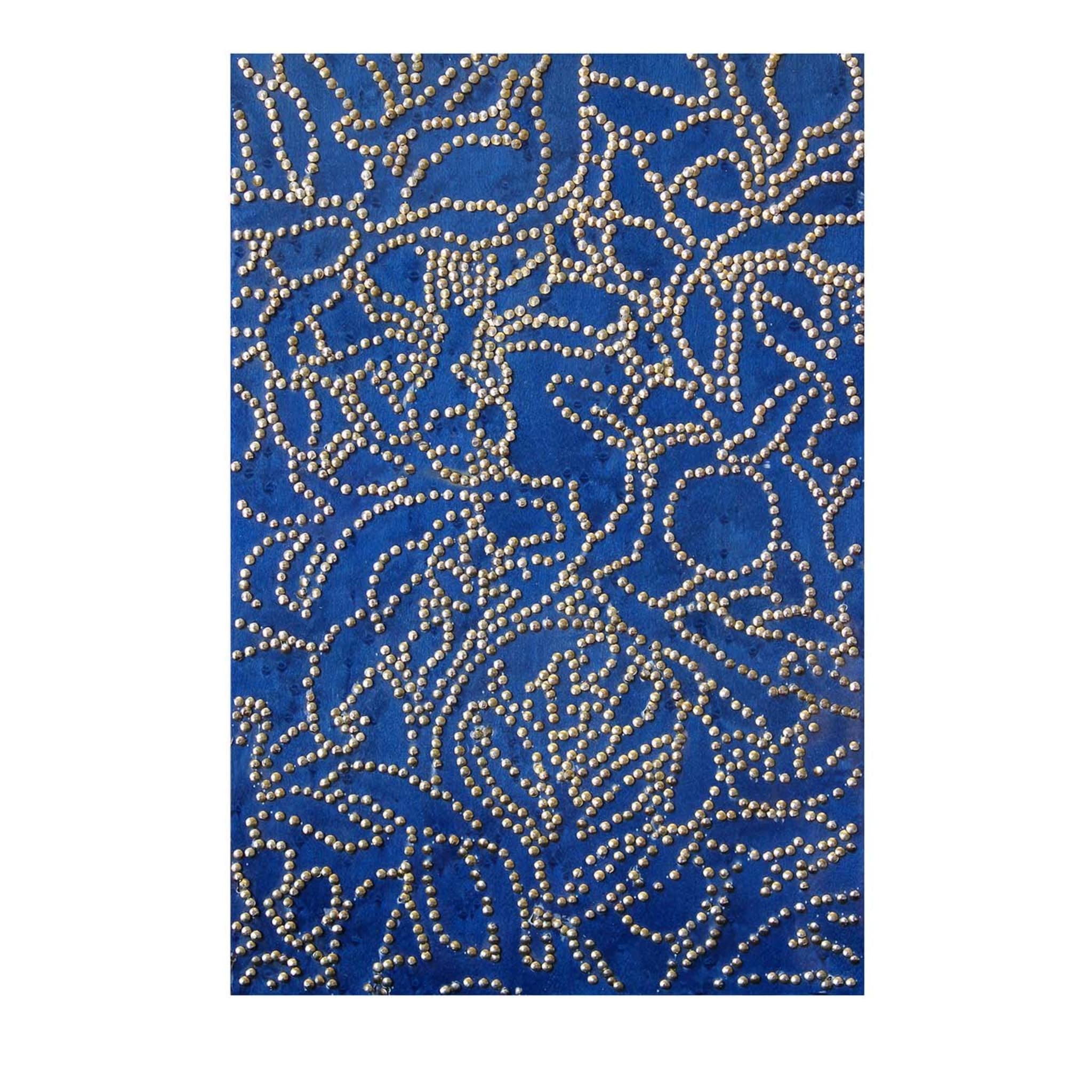 Blaue Blumendekoration-CK2 Holzplatte - Hauptansicht