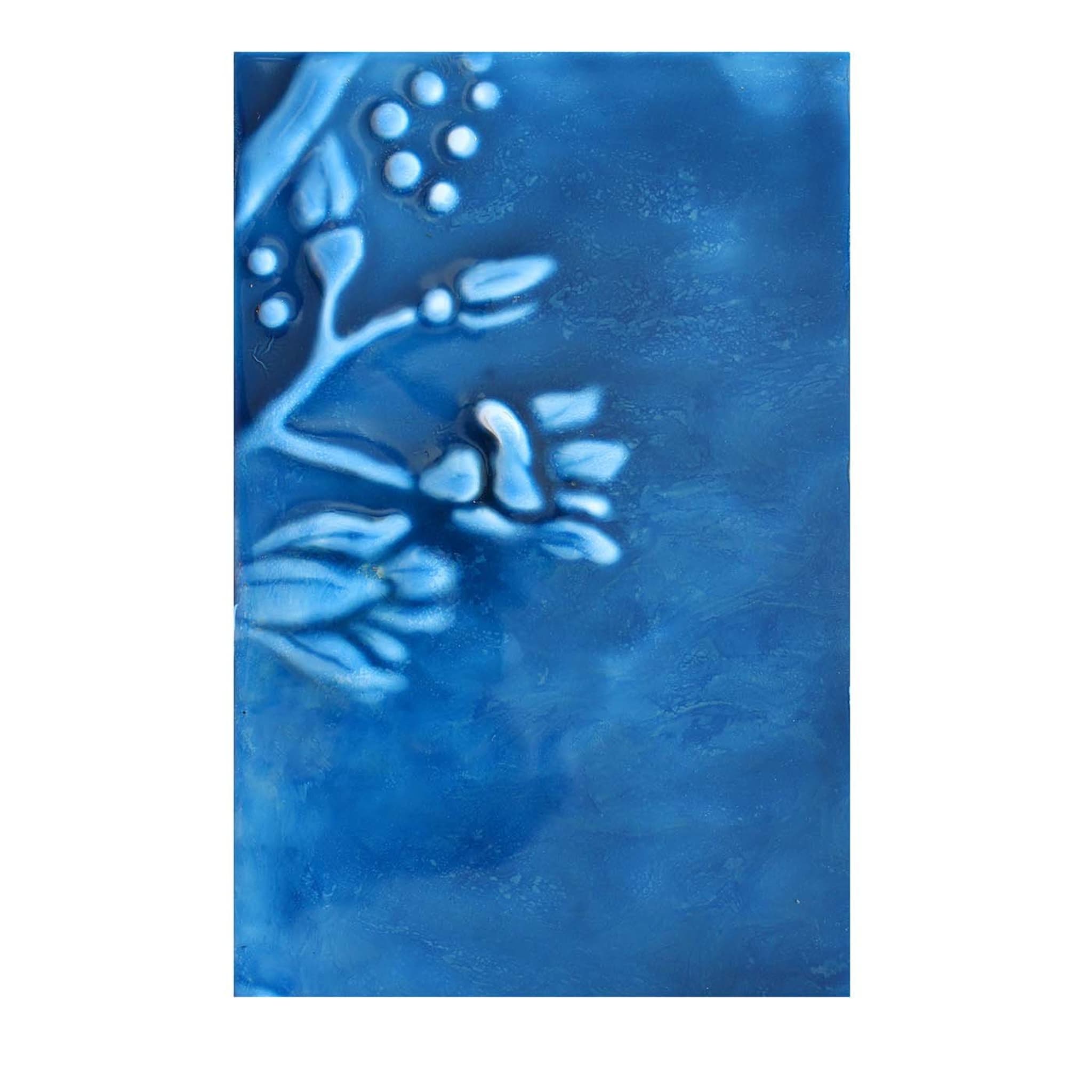 Panneau décoratif LK0 en résine bleue en relief - Vue principale
