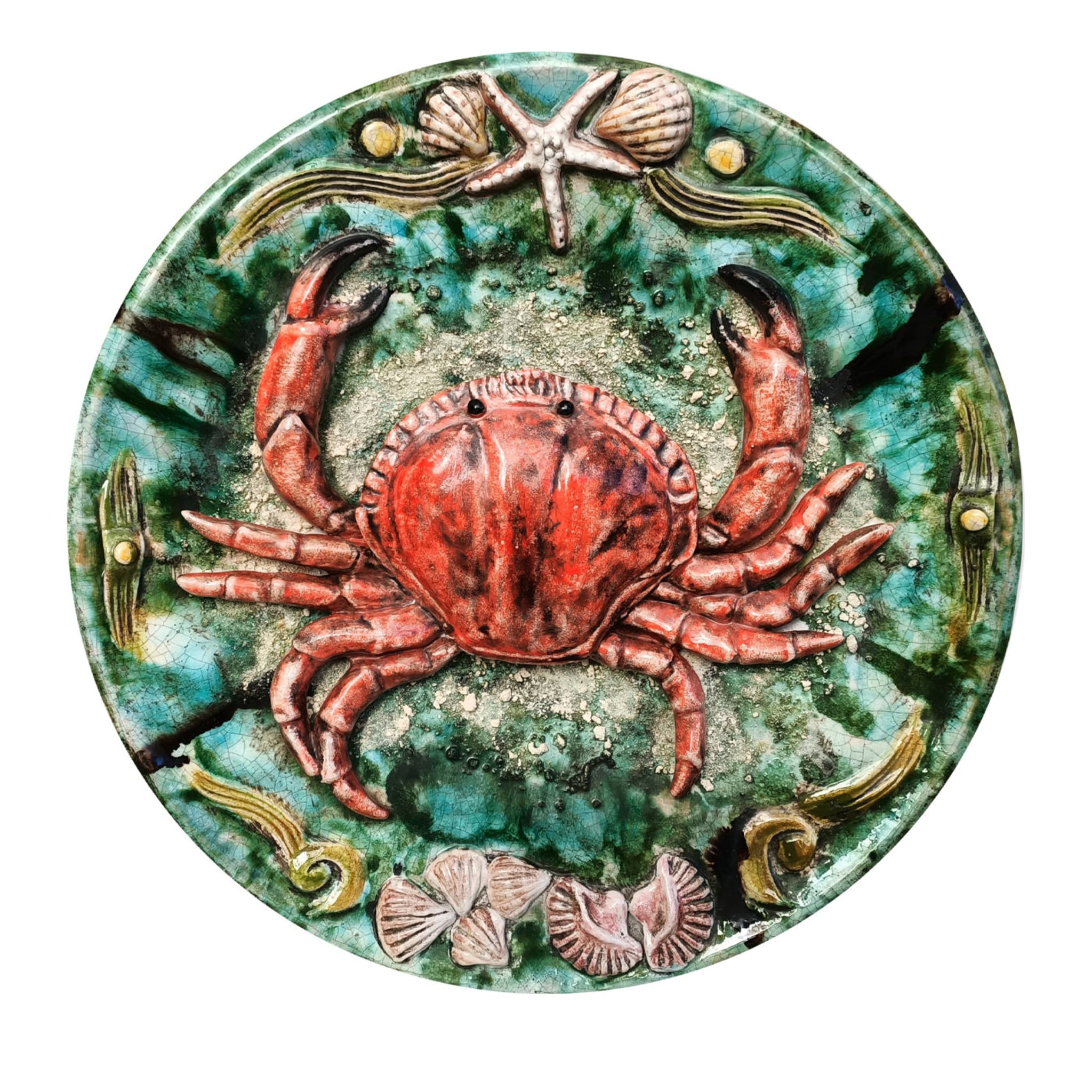 Teller mit roter Krabbe - Hauptansicht