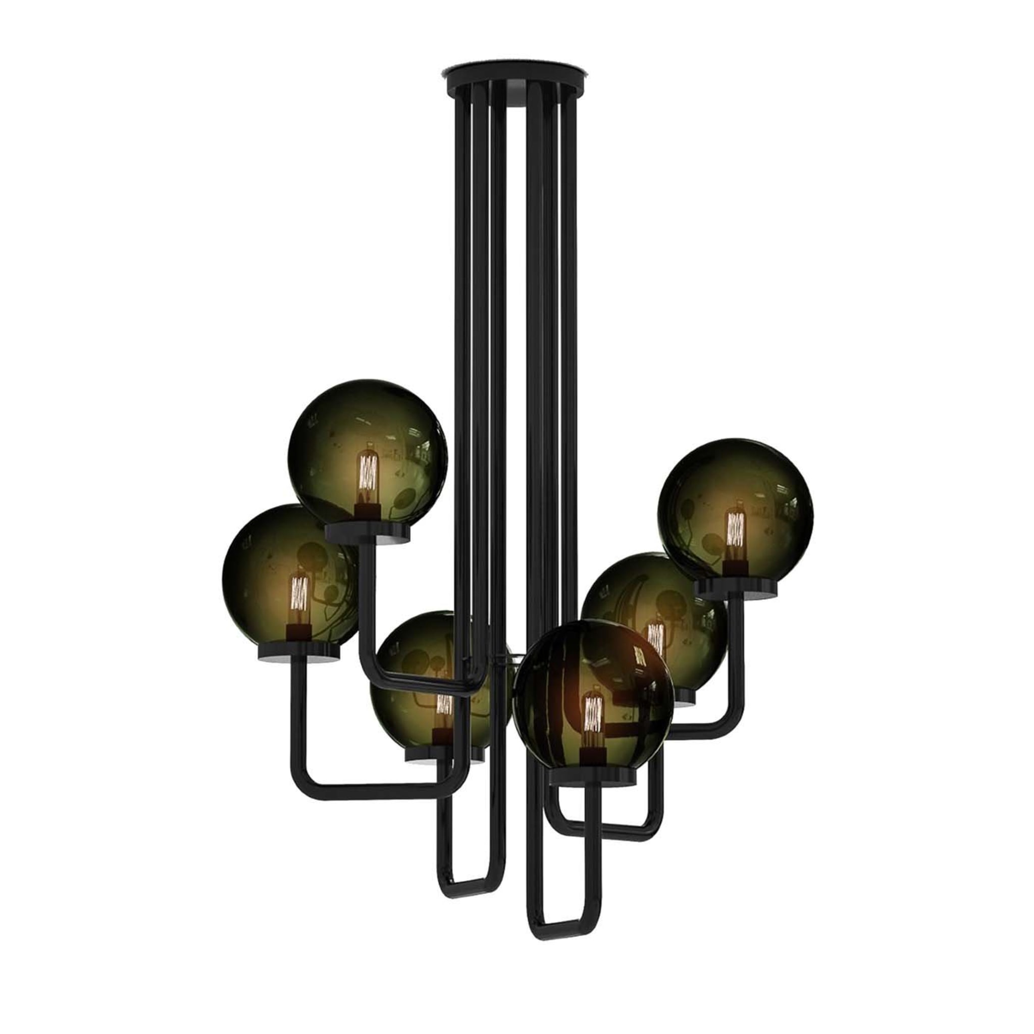ILLOGICA ALLEGRIA Chandelier LOW ANTIQUE GREEN AND BLACK METAL - Main view