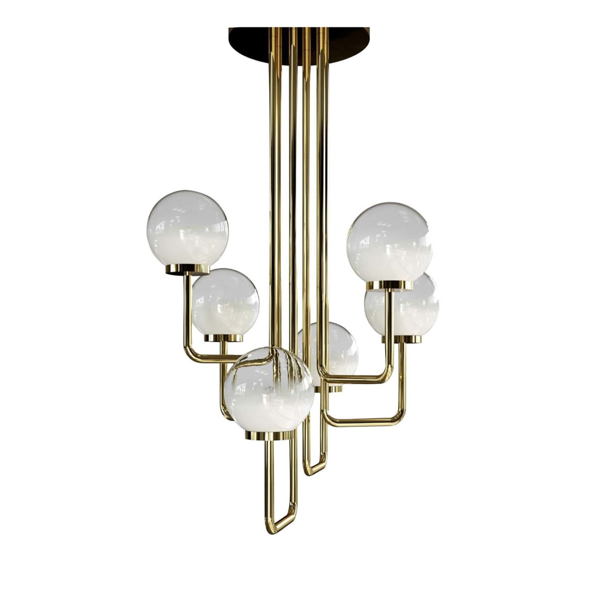 ILLOGICA ALLEGRIA Chandelier WHITE AND BRASS - Main view