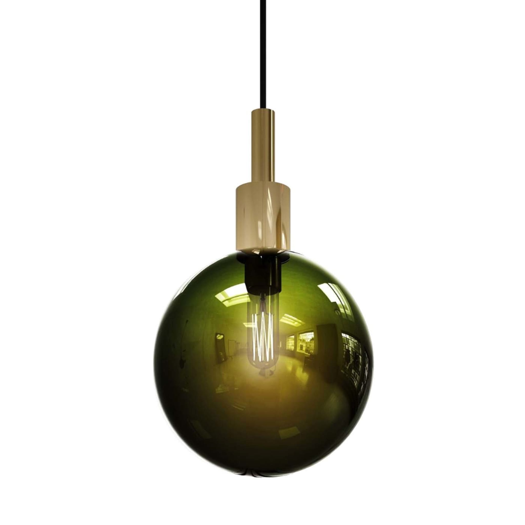 ILLOGICA ALLEGRIA PENDANT LAMP 1-LIGHT ANTIQUE GREEN AND BRASS - Main view