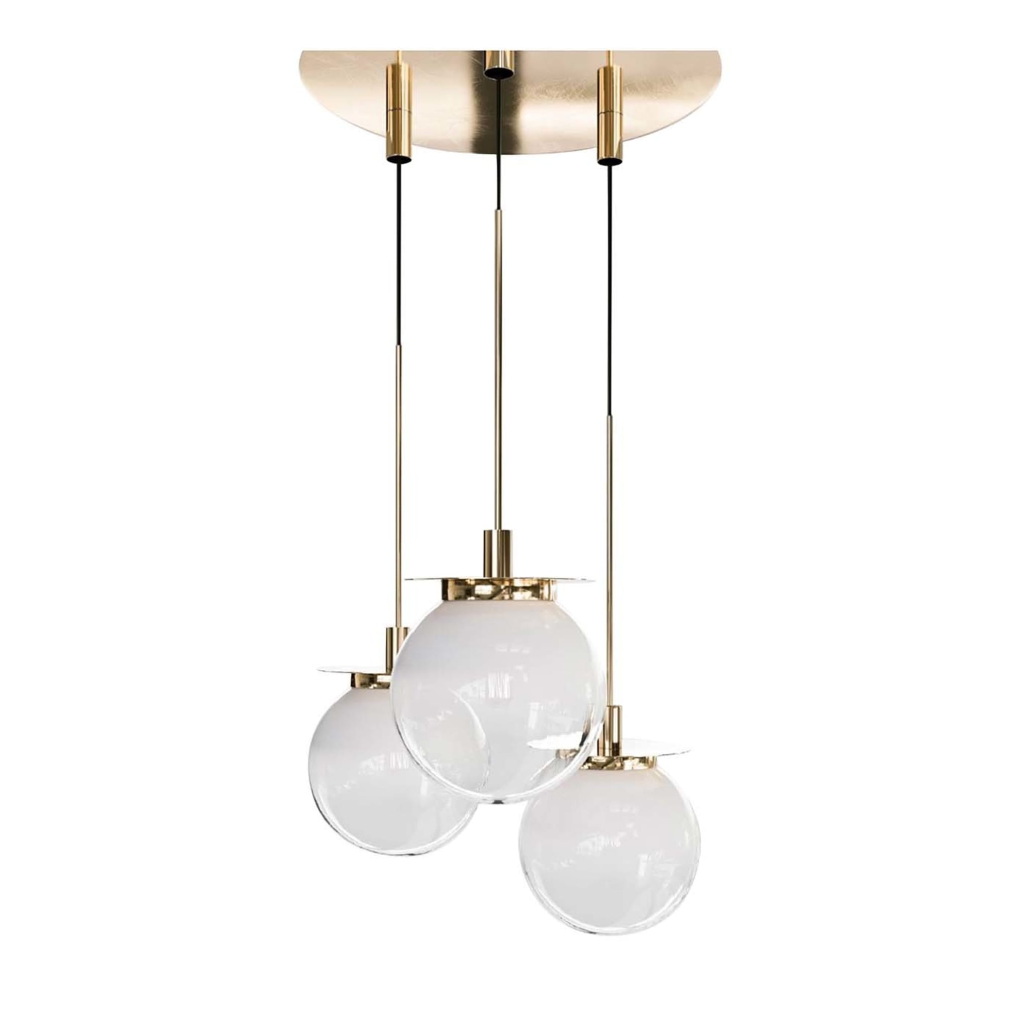 Eclat d'eau PENDANT LAMP 3-LIGHTS WHITE AND BRASS - Main view