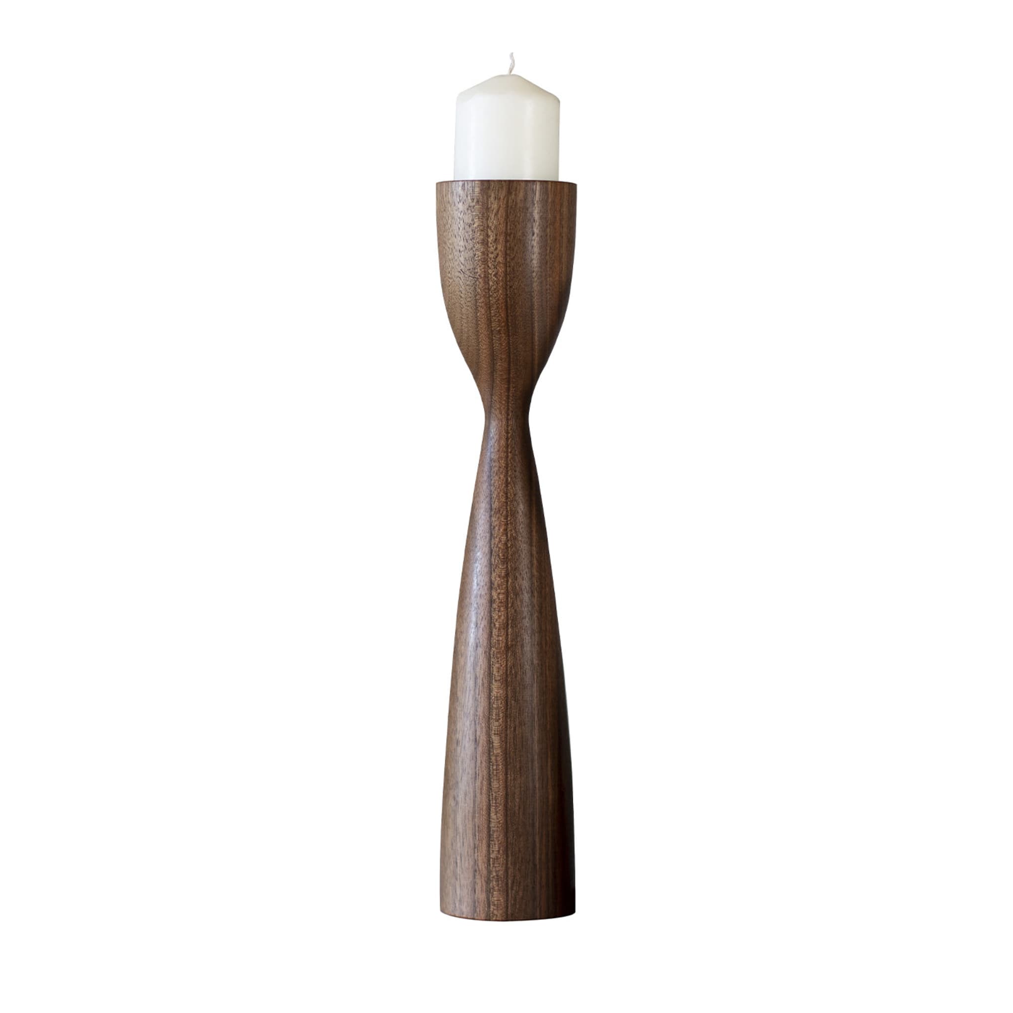 Tall Walnut Candle-Holder  - Main view
