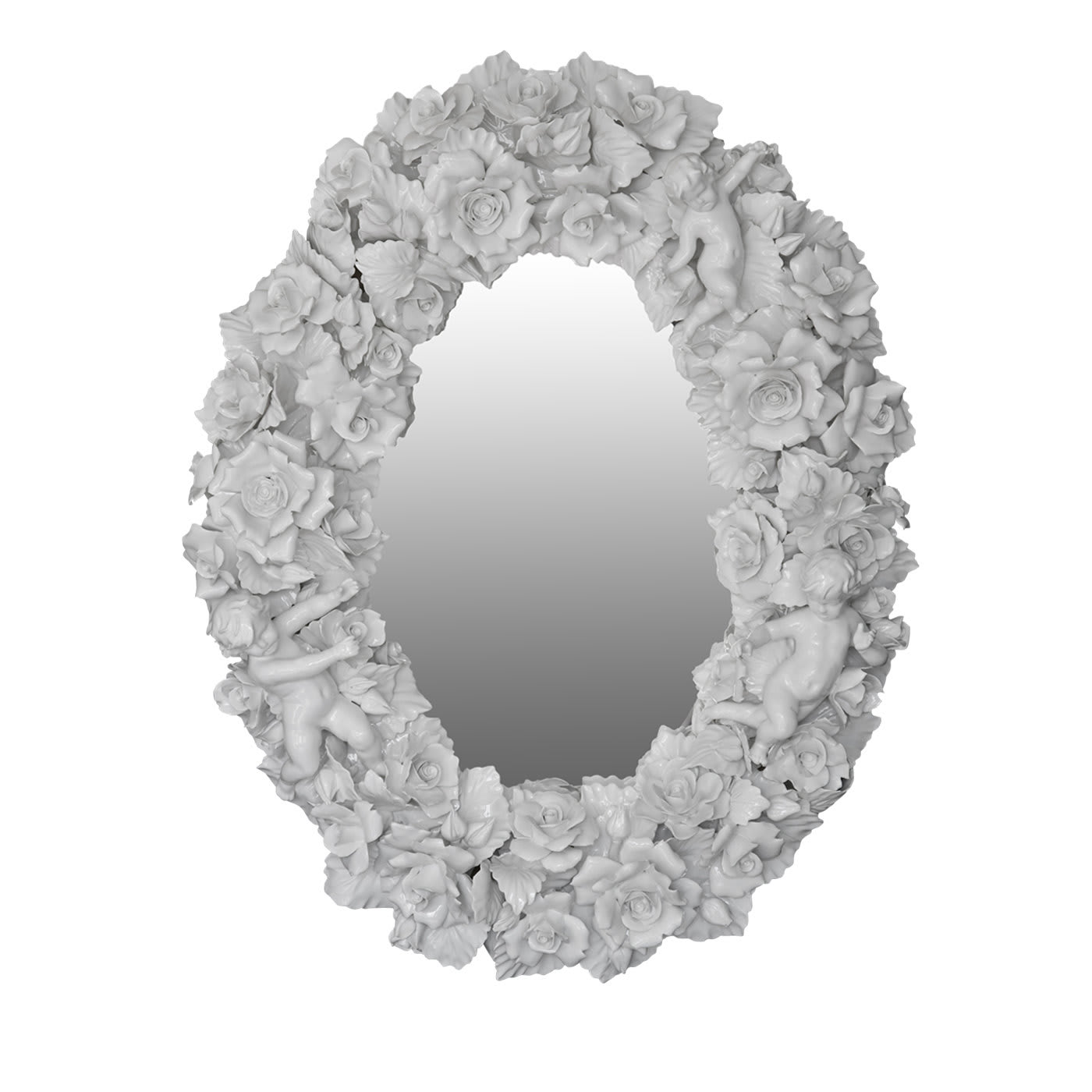 Capodimonte Ceramic Wall Mirror - I Borbone Capodimonte