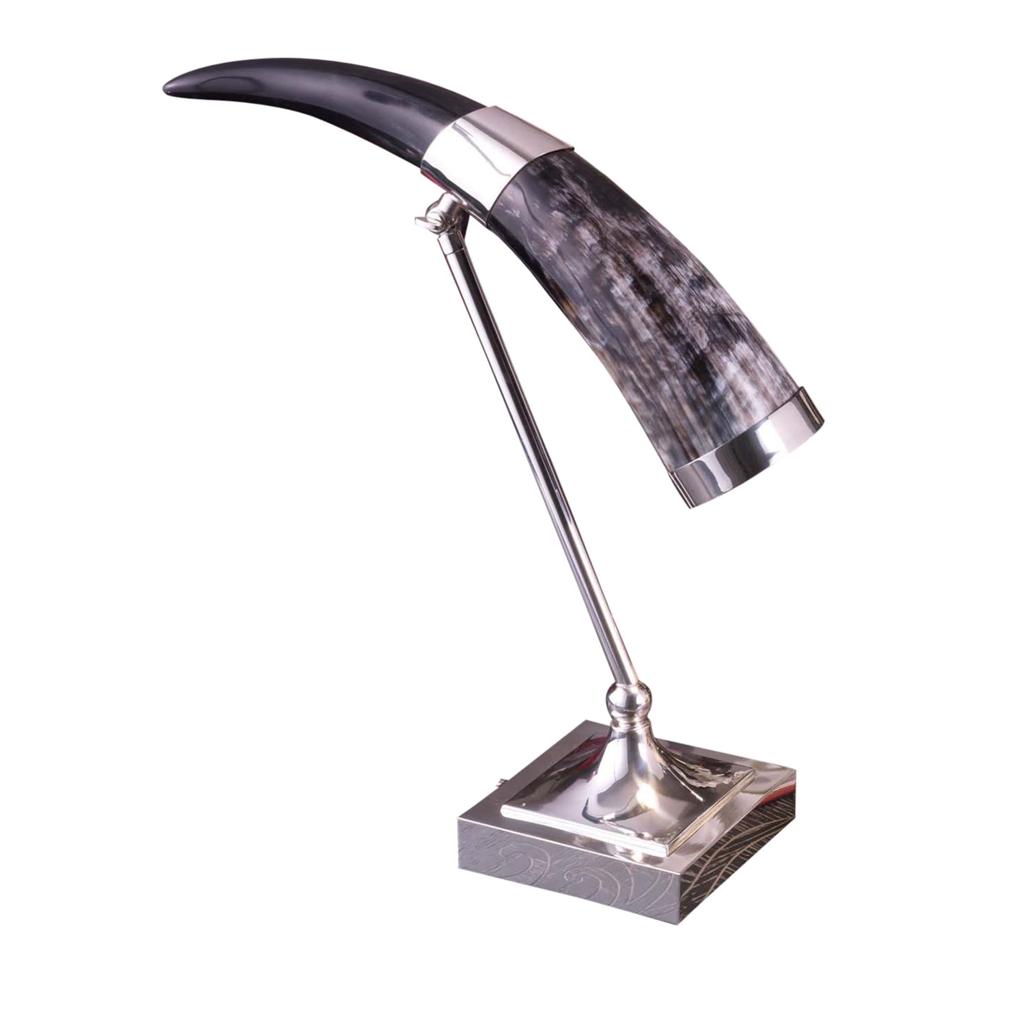 Lampe de table en corne nickelée - Vue principale