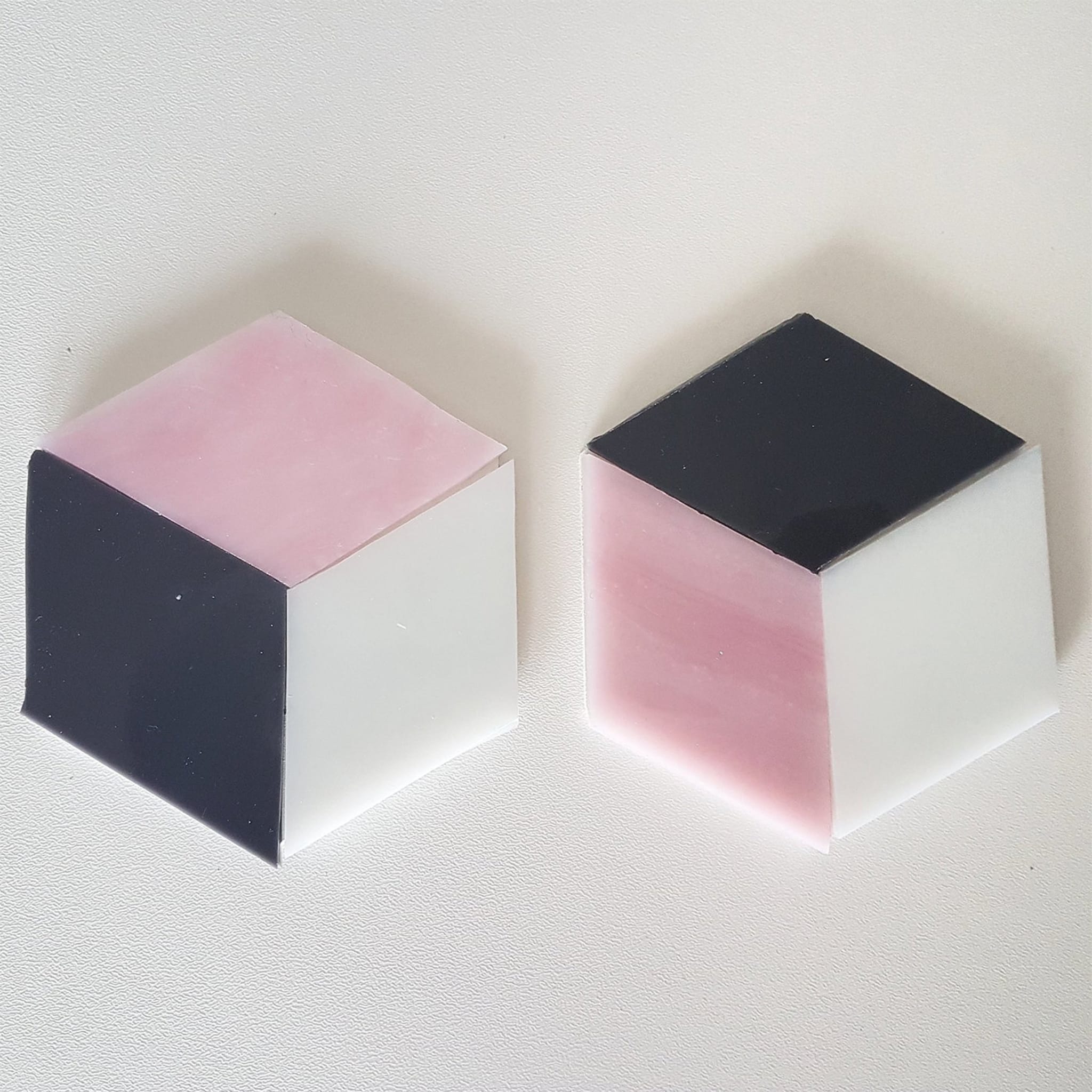 Pink Hexagonal Tiffany Glass Coasters - Alternative view 1