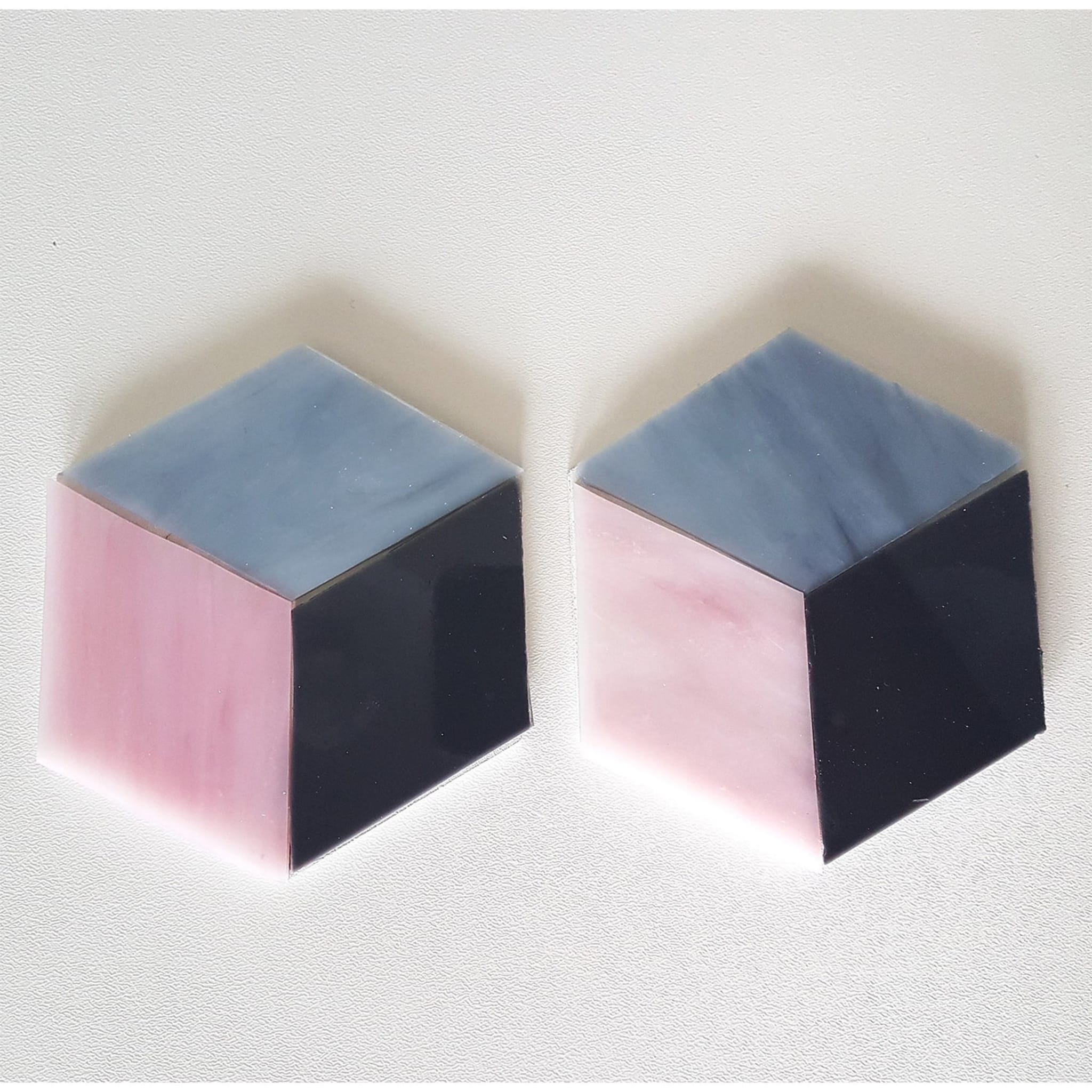 Posavasos hexagonales de cristal Tiffany rosa - Vista alternativa 2
