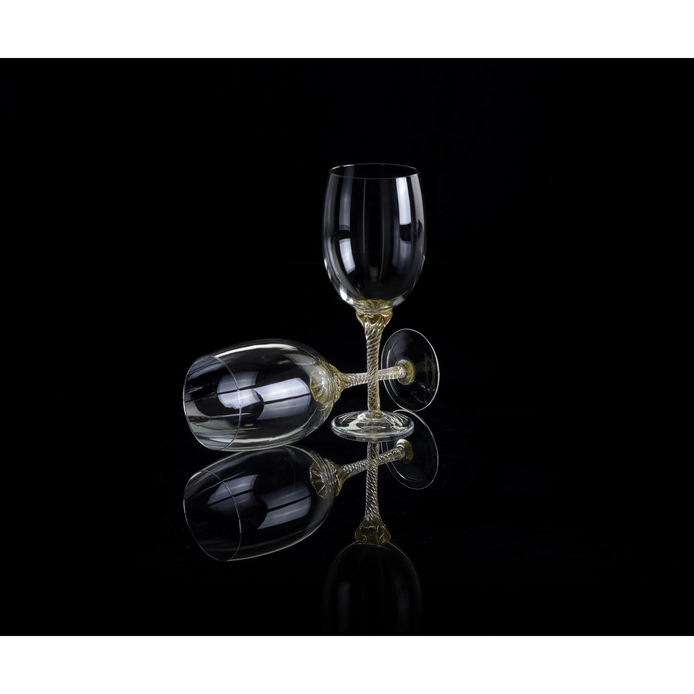 Artemisia Small Goblet in Murano Glass and Gold Leaf 24K - Mara Dal Cin for DFN