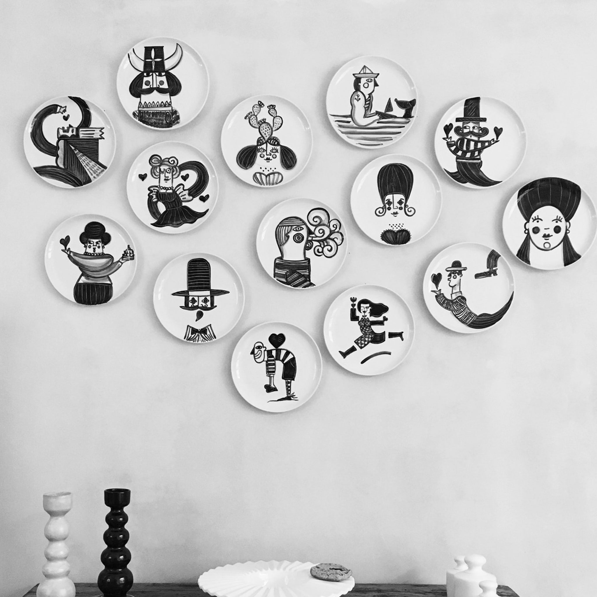 Collection d'assiettes Ciro Black and White Stories  - Vue alternative 3