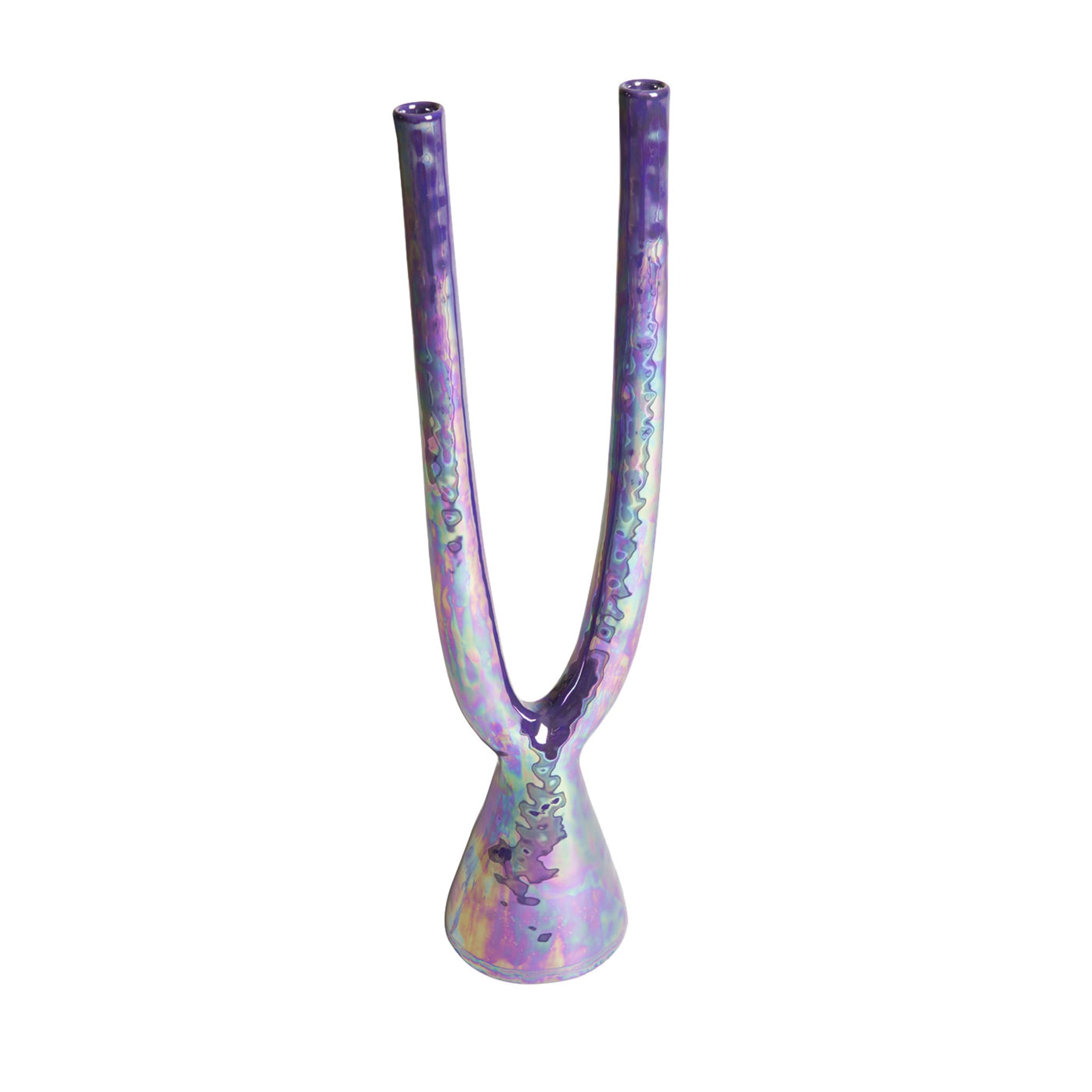 Chandelier double en céramique violette - Vue principale