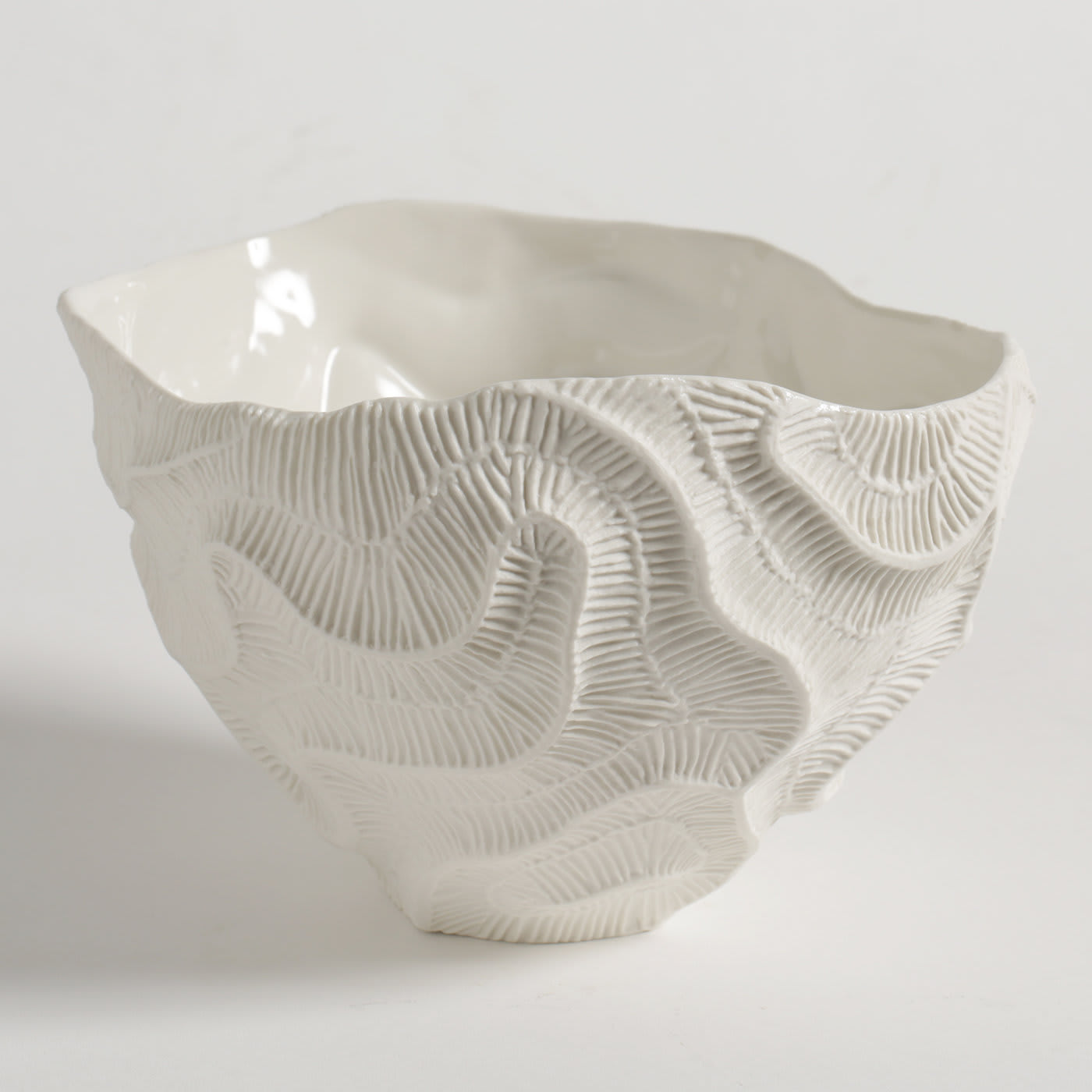 Fossilia White Bowl - Fos Ceramiche