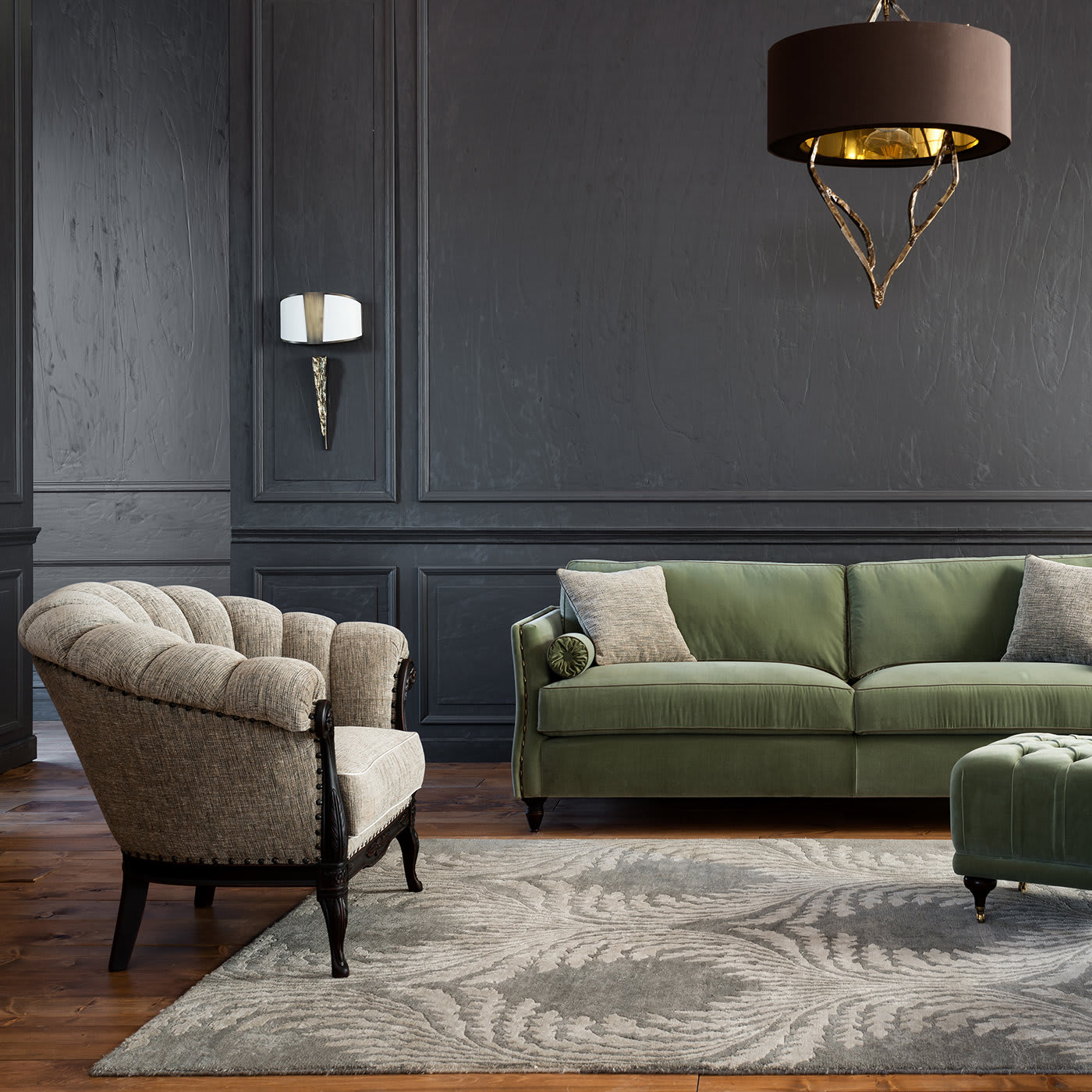 Bramante 3-Seater Sofa Green Couture Collection
