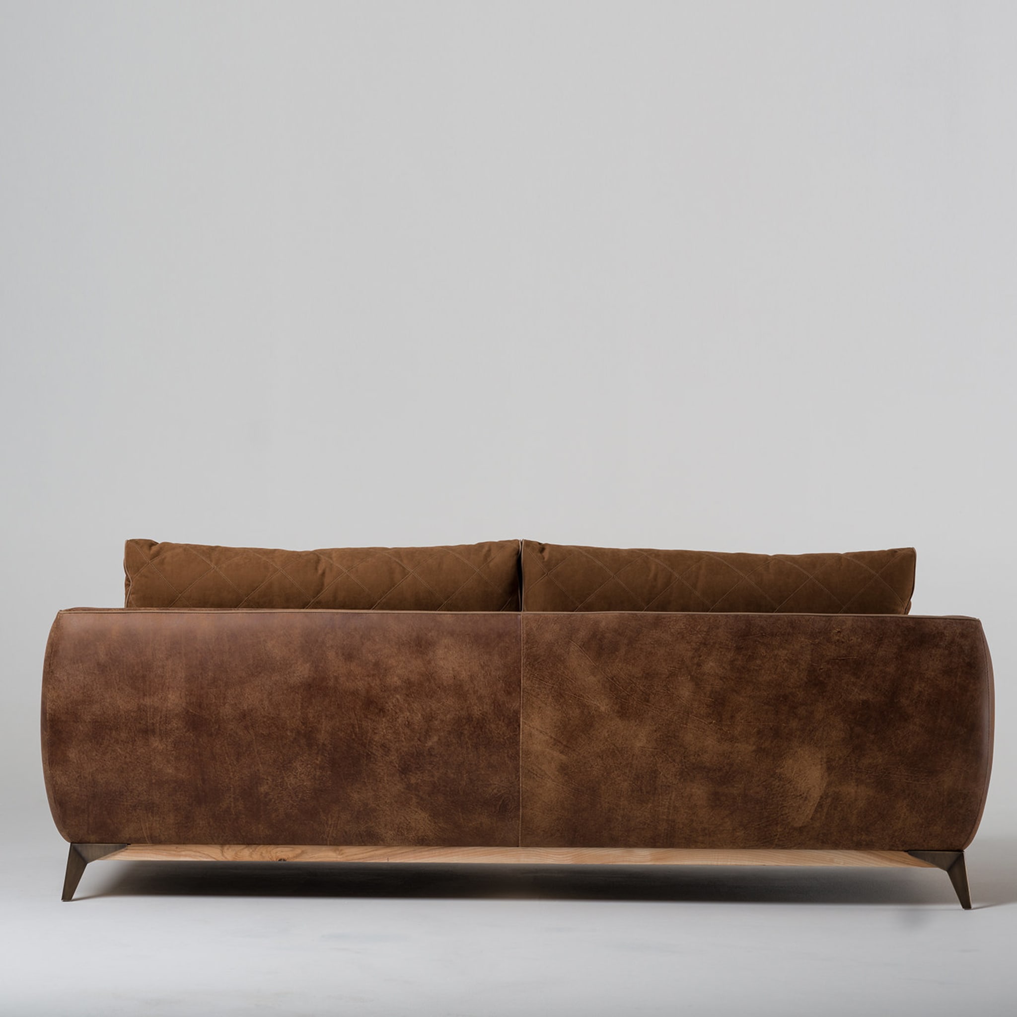 3-Seater Sofa in Leather & Fabric Combination - Alternative view 2