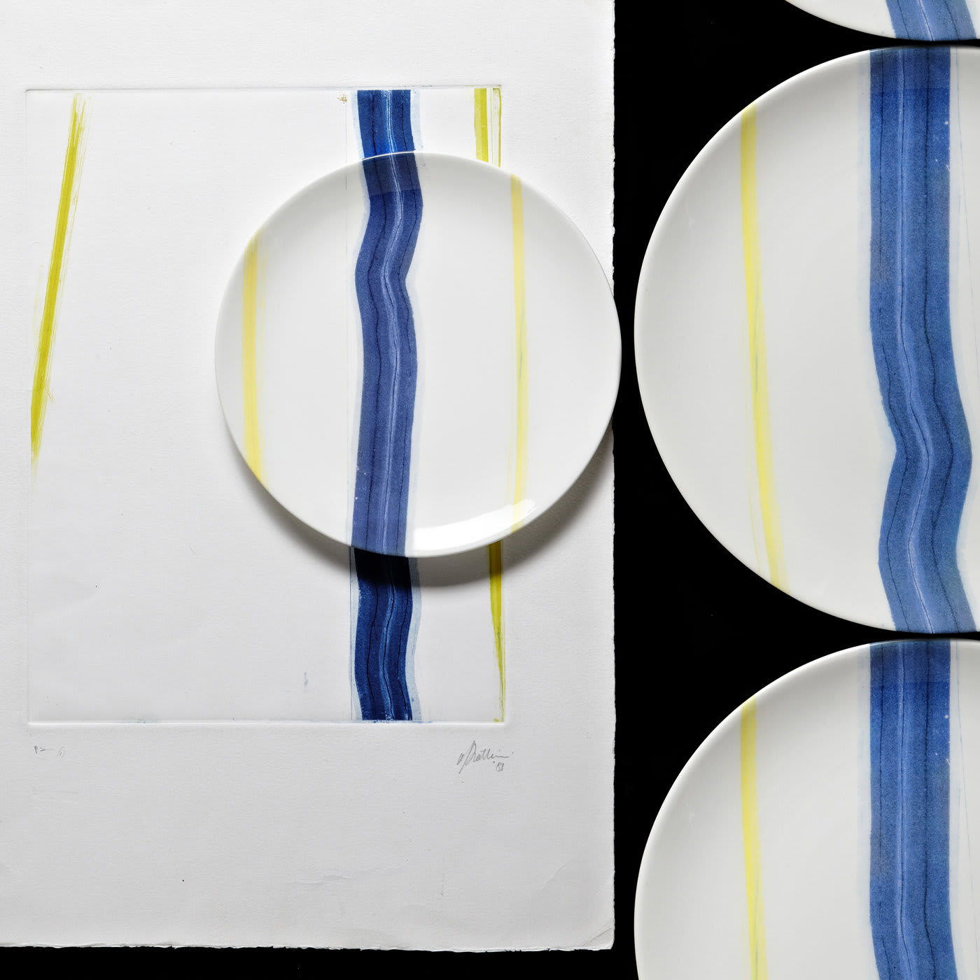 Orizzonti White Dinner Plates Set of 4 by Vittore Frattini - Laboratorio Paravicini