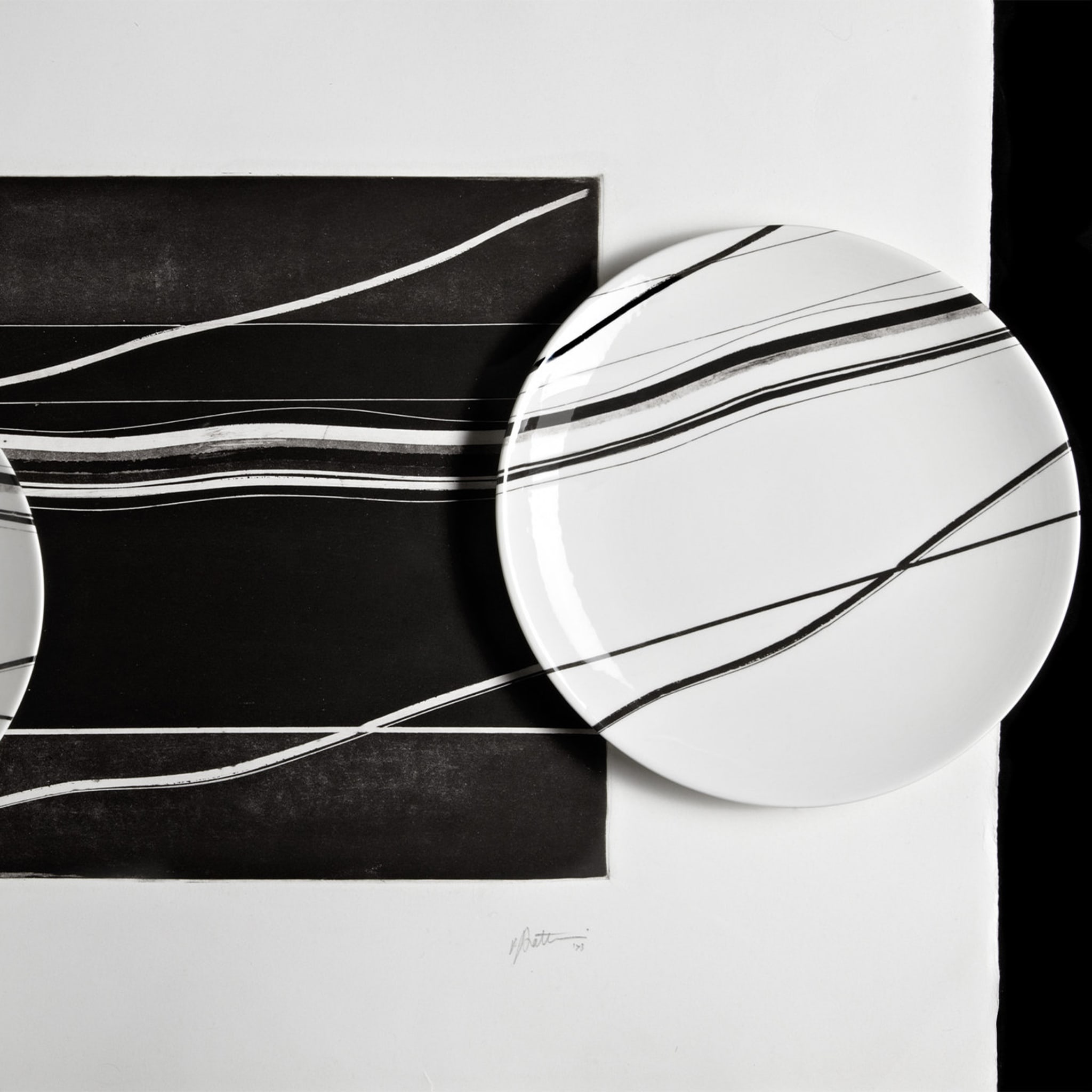Set de 4 platos de postre gris Orizzonti by Vittore Frattini - Vista alternativa 6