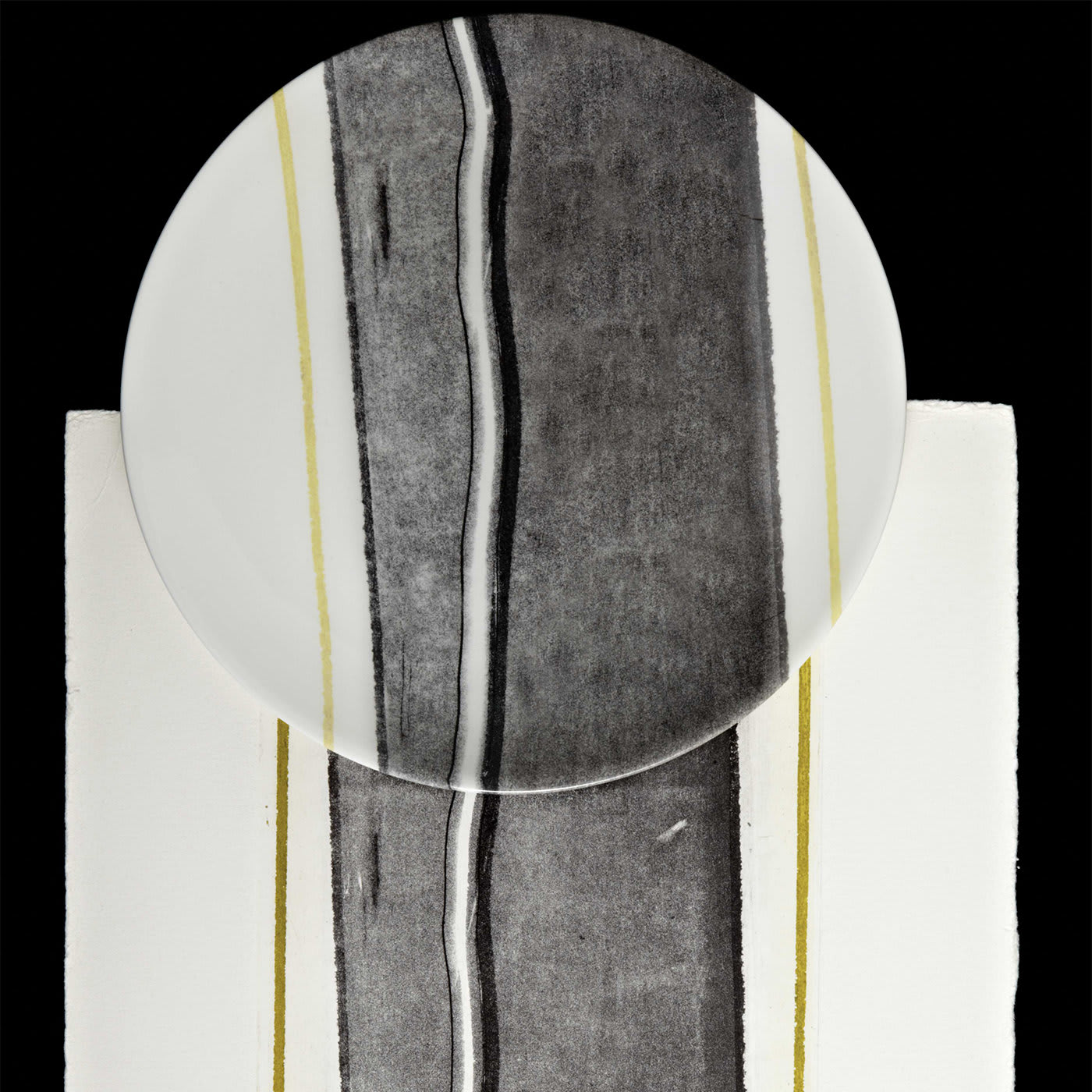 Orizzonti Gray Dessert Plates Set of 4 by Vittore Frattini - Laboratorio Paravicini