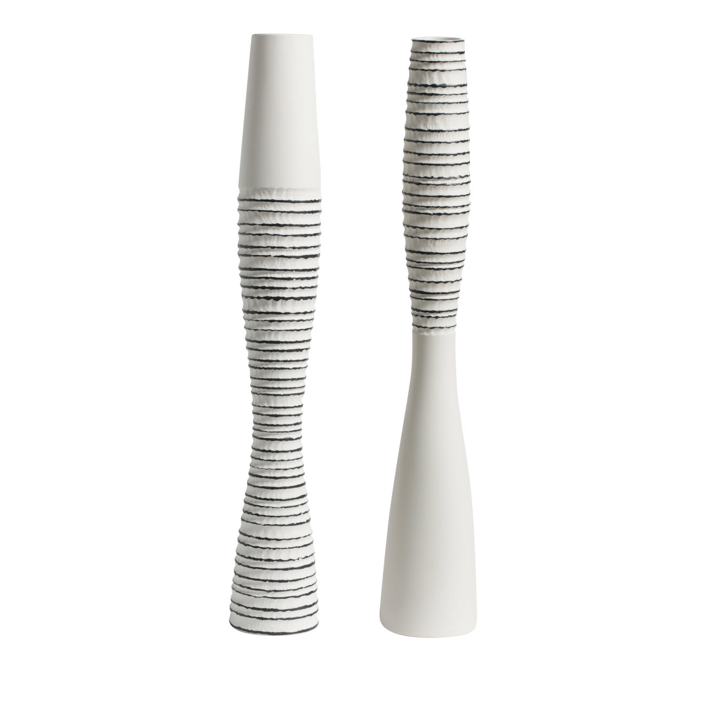 Set of 2 Antithesis Carved Vases - Fos Ceramiche