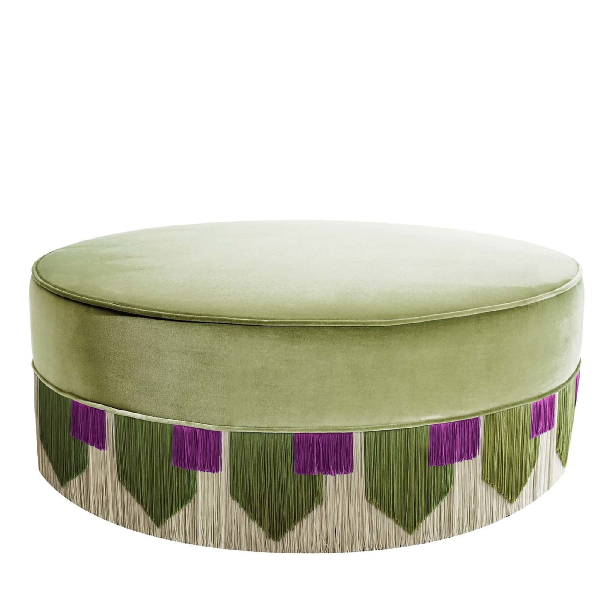 Light Green Couture Geometric Tie Pouf - Main view