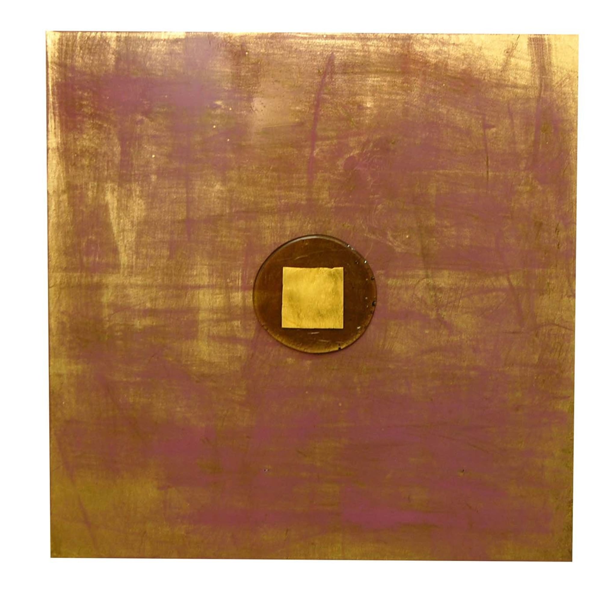 Quadratische Wandkunst in Gold und Rosa - Hauptansicht