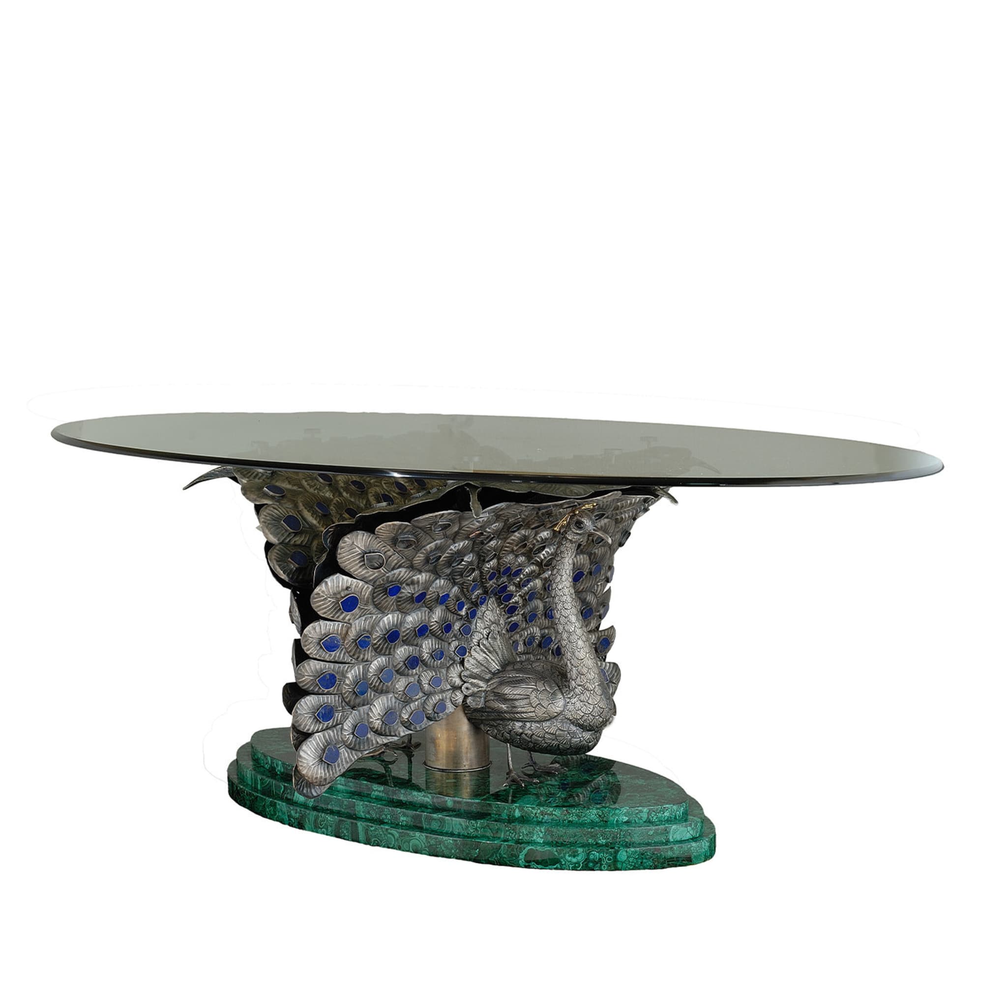 Lapis and Malachite Peacock Dining Table  - Main view