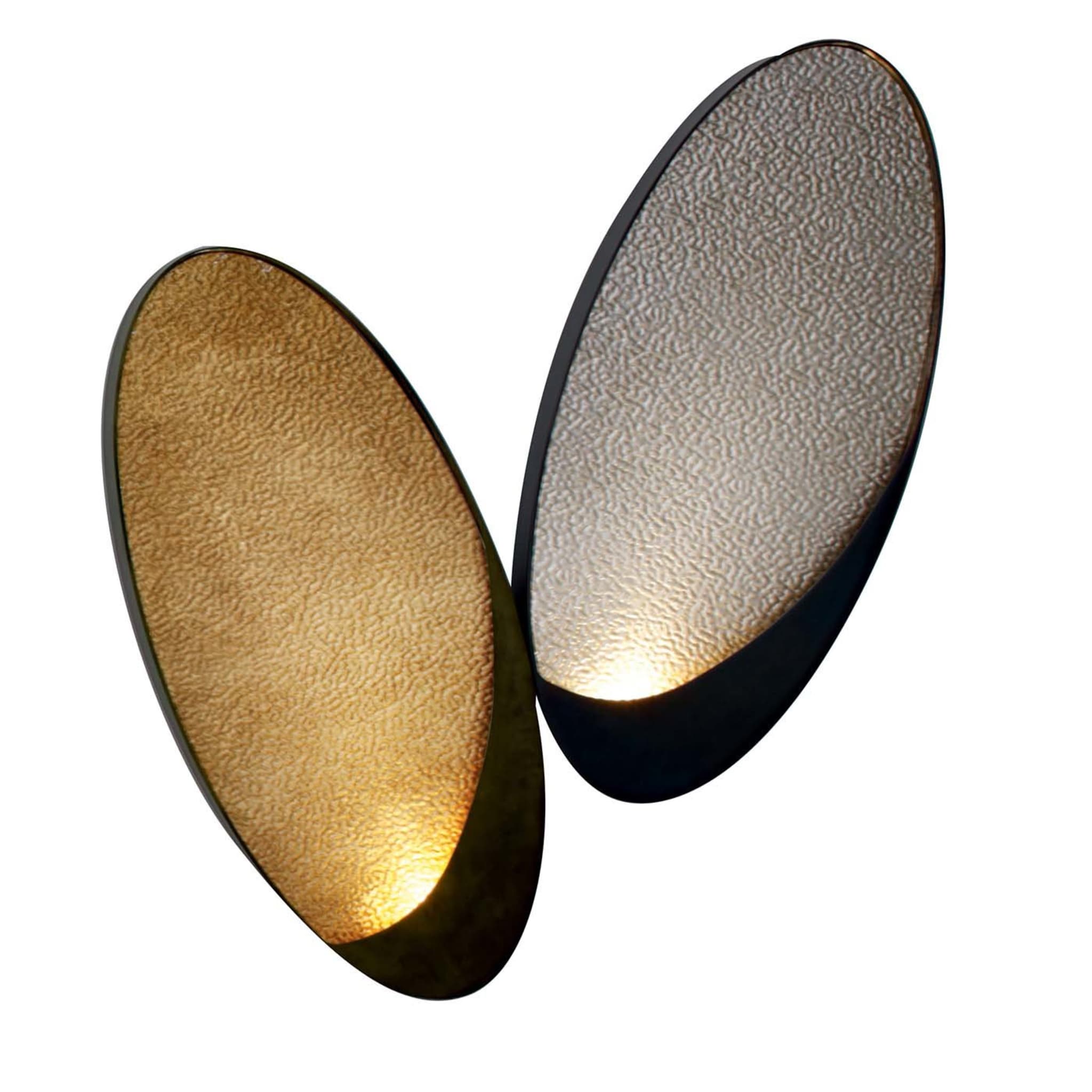 Two-Petal Gold and Steel Wall Light Fixture by Mammini Candido - Main view