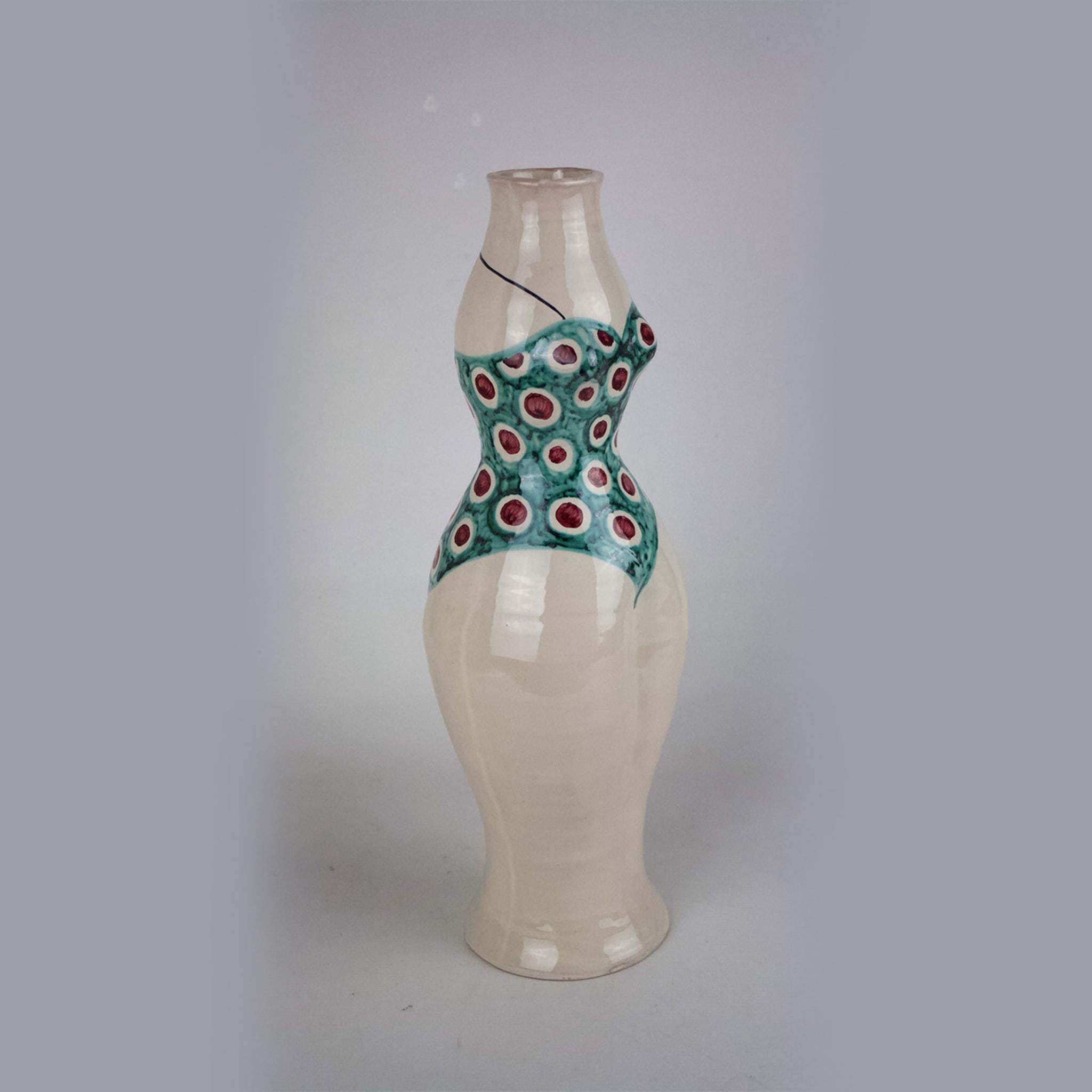 Ceramic Polka Dot Bathing Suit Sculpture Vase  - Alternative view 1