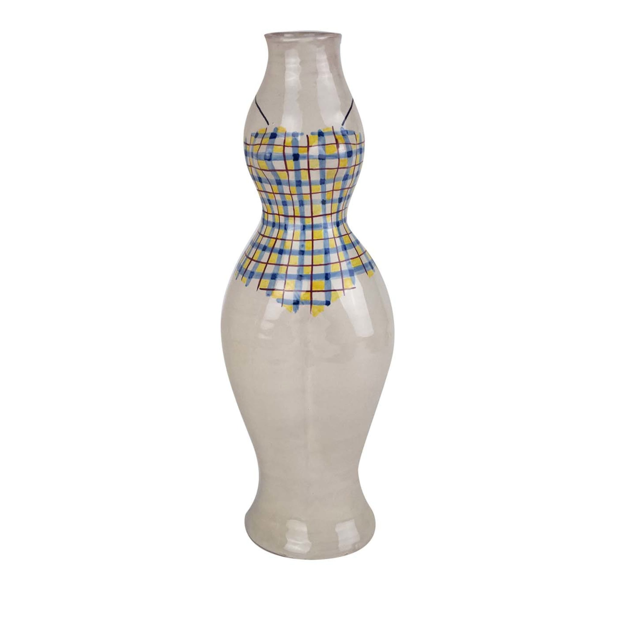 Sculpture Vase en céramique avec maillot de bain à carreaux  - Vue principale