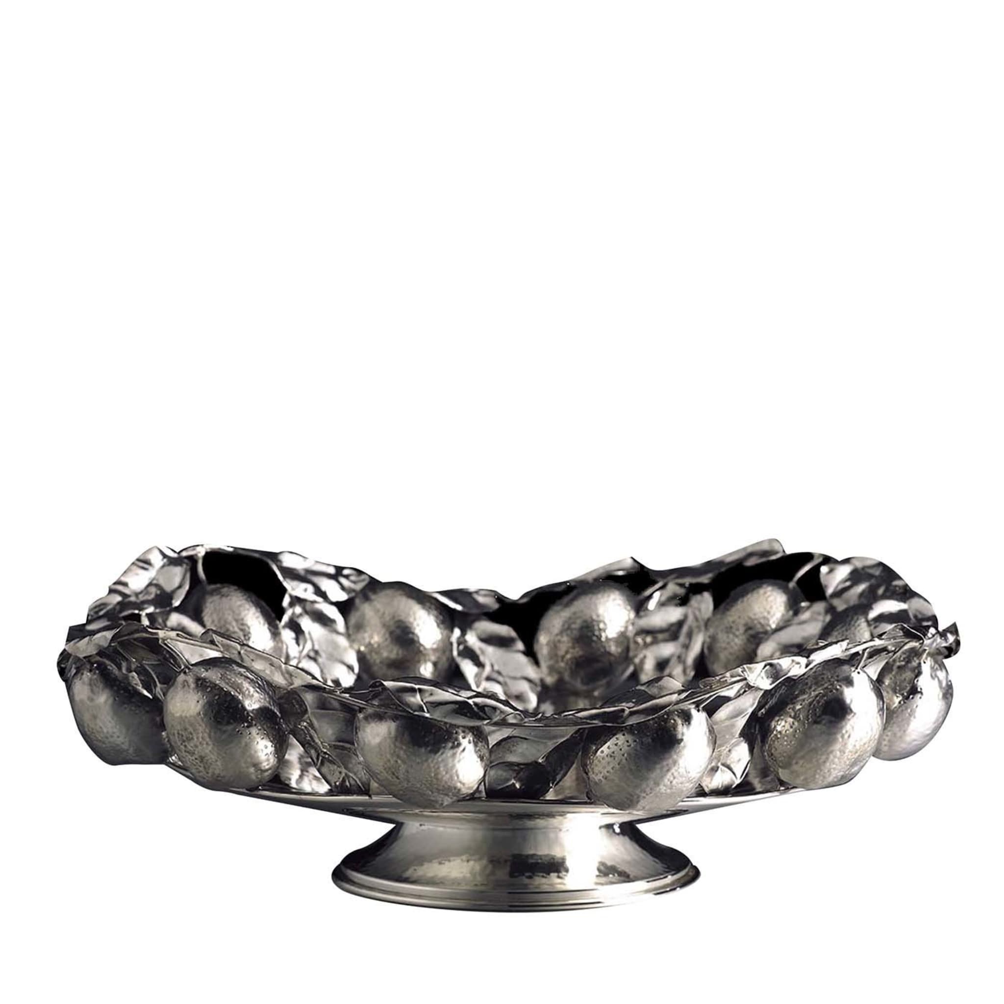 Giant Round Silver Basket with Lemons - Main view