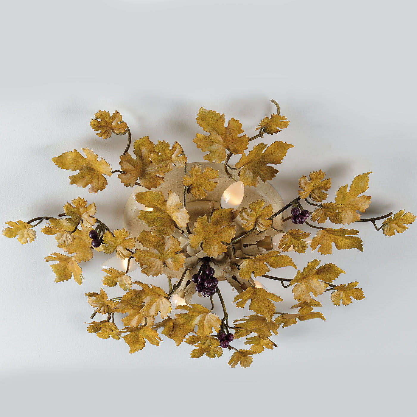 1390 Metal Grape Leaves Ceiling Light  - Epoca Lampadari
