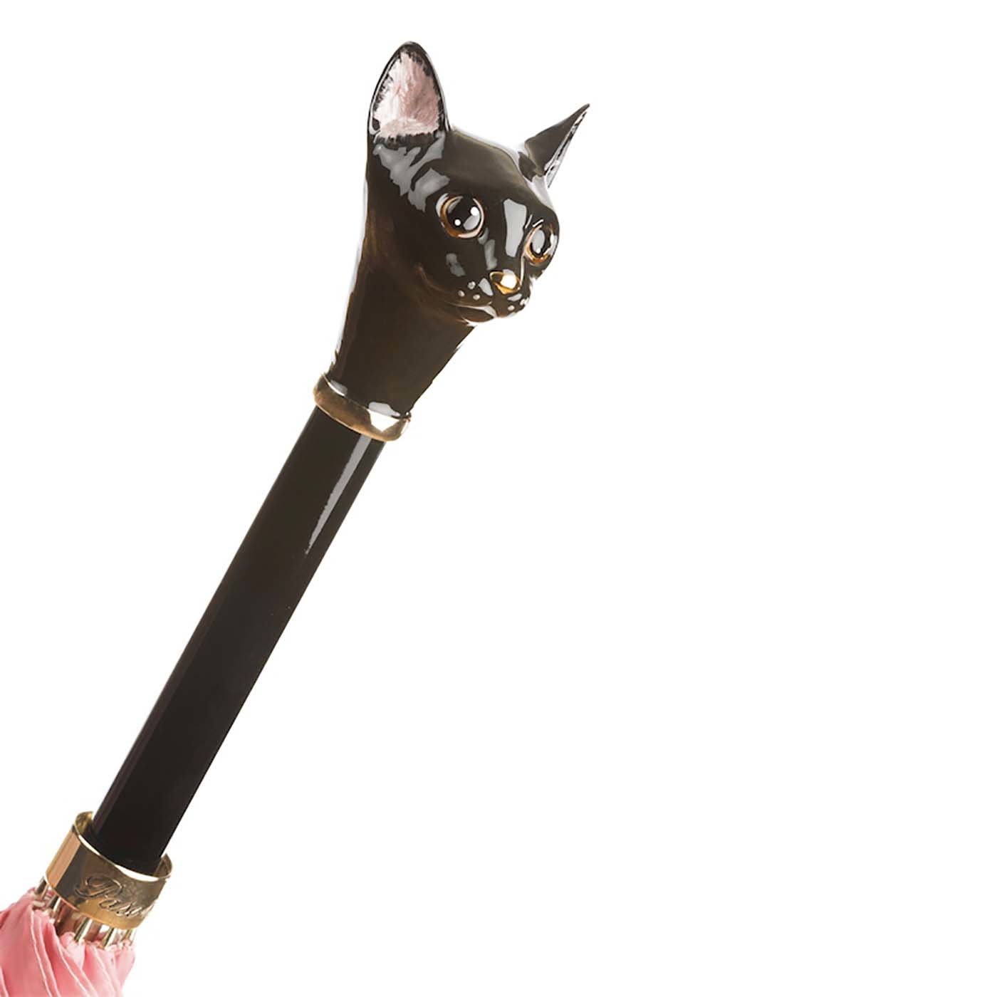 Pink Umbrella With Cat Handle - Pasotti