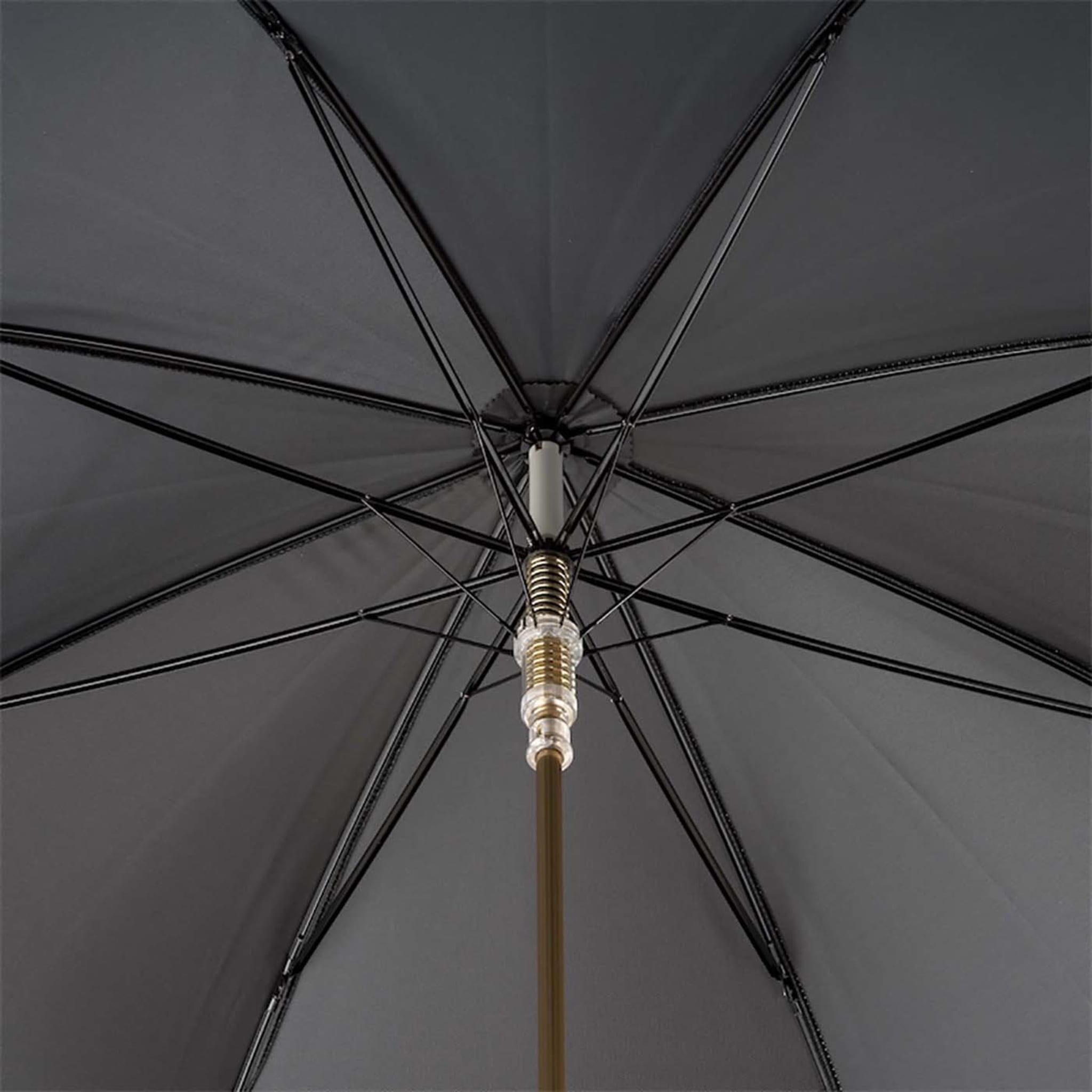 Brauner Regenschirm mit französischem Bulldoggengriff - Alternative Ansicht 4